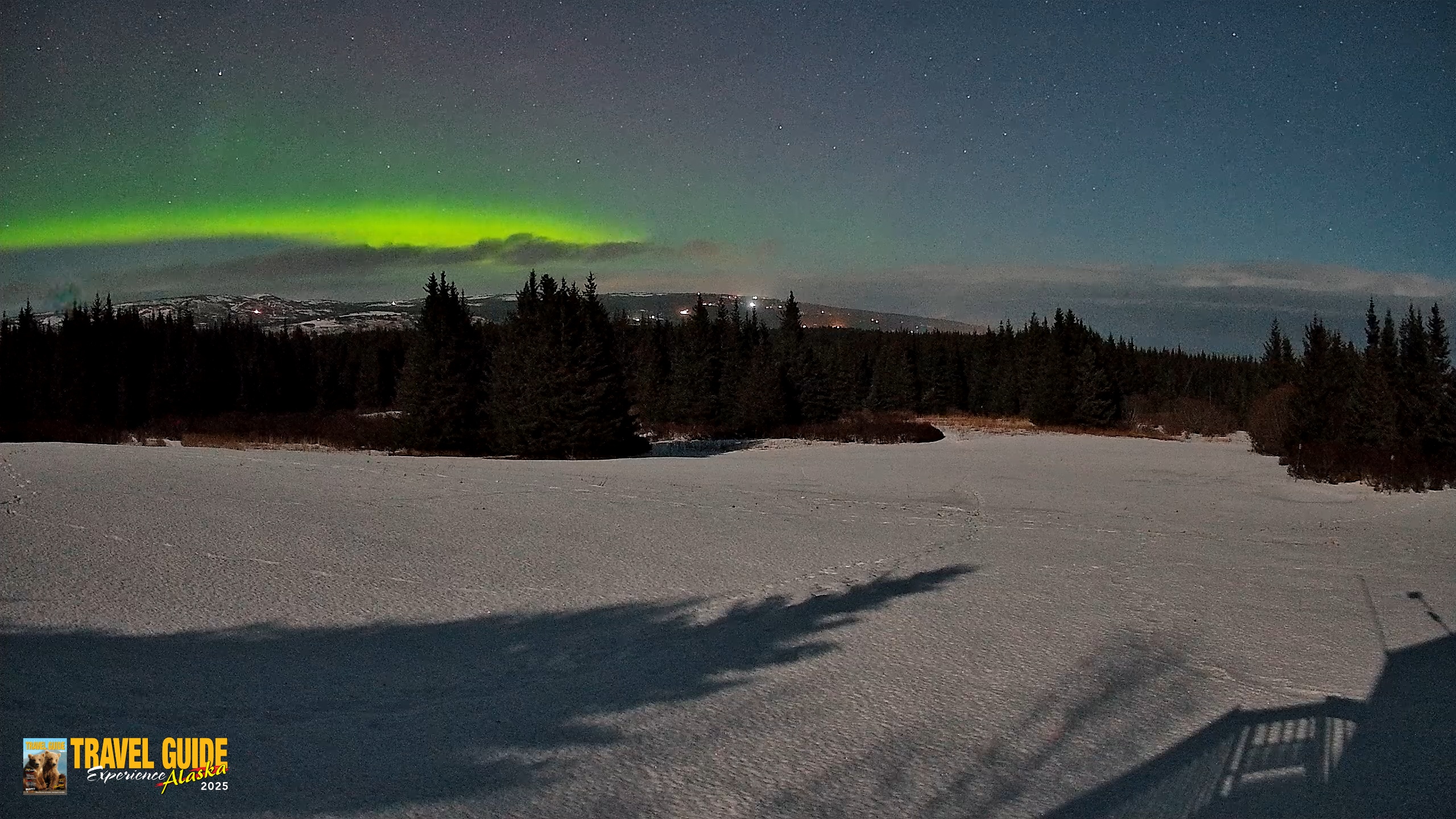 Snapshot of Homer Alaska Northern Lights Live Cam taken Feb 24, 2026, 12:04am AKST