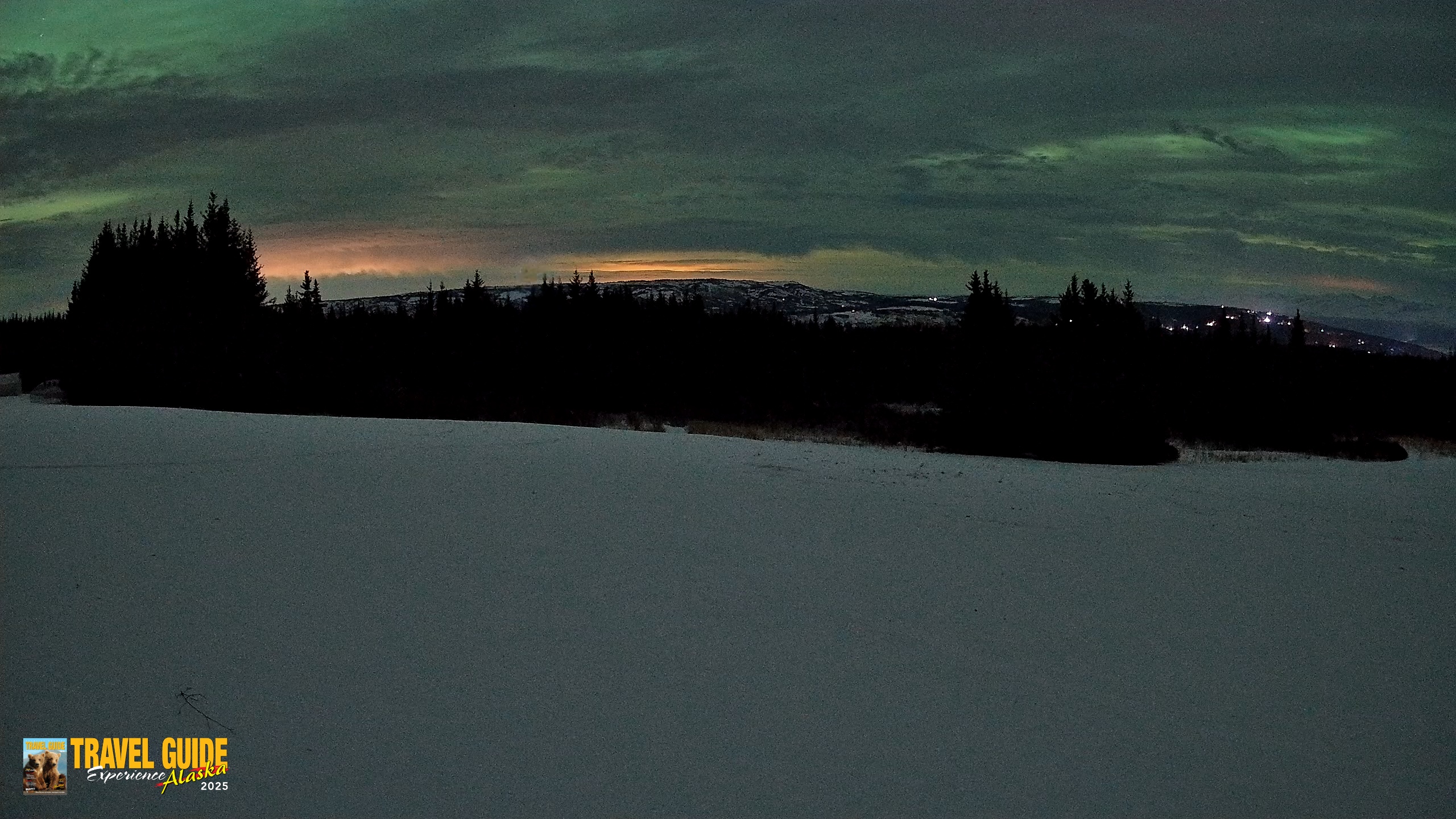 Snapshot of Homer Alaska Northern Lights Live Cam taken Jan 20, 2026, 12:10am AKST