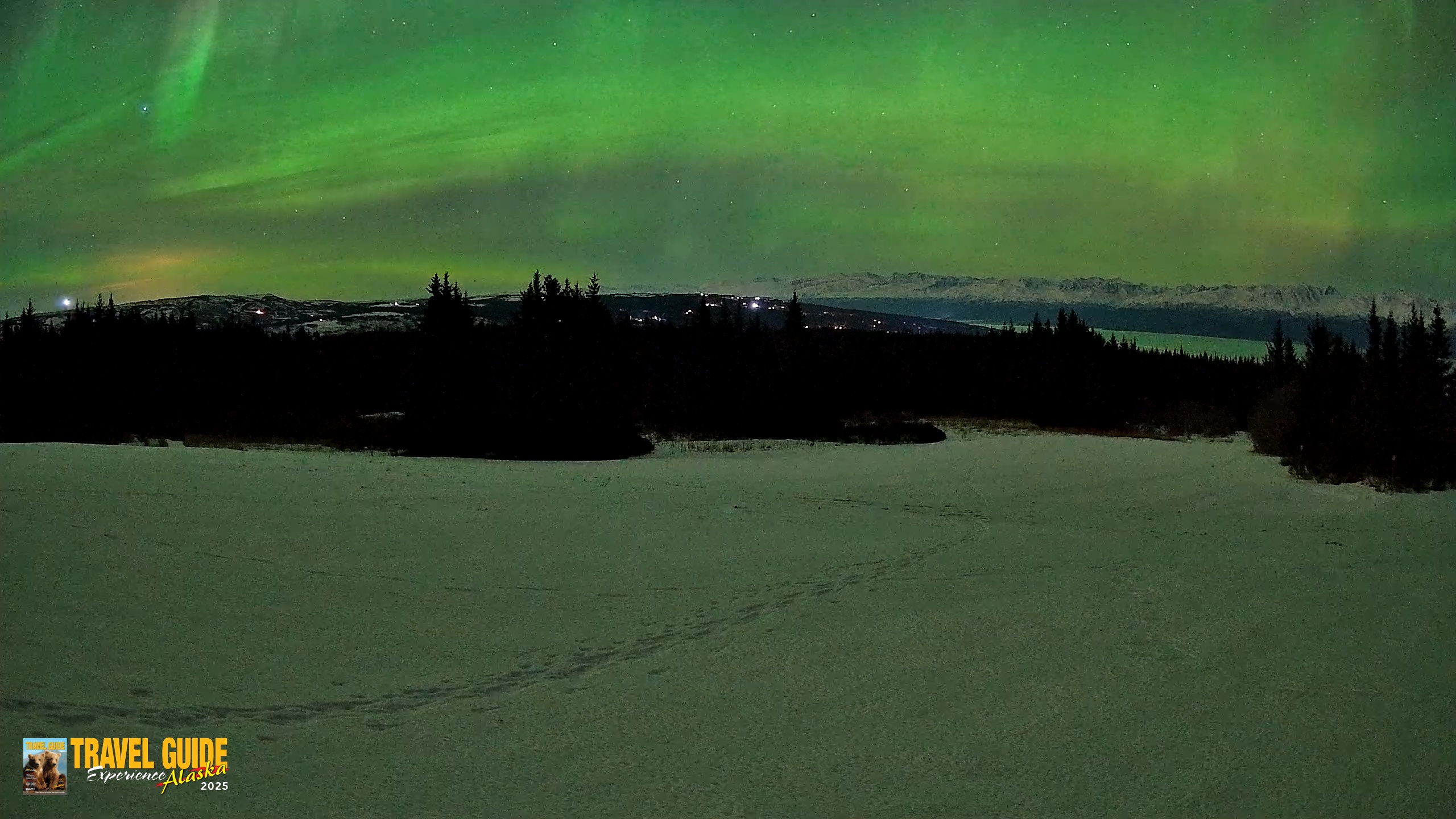 Snapshot of Homer Alaska Northern Lights Live Cam taken Feb 21, 2026, 11:46pm AKST