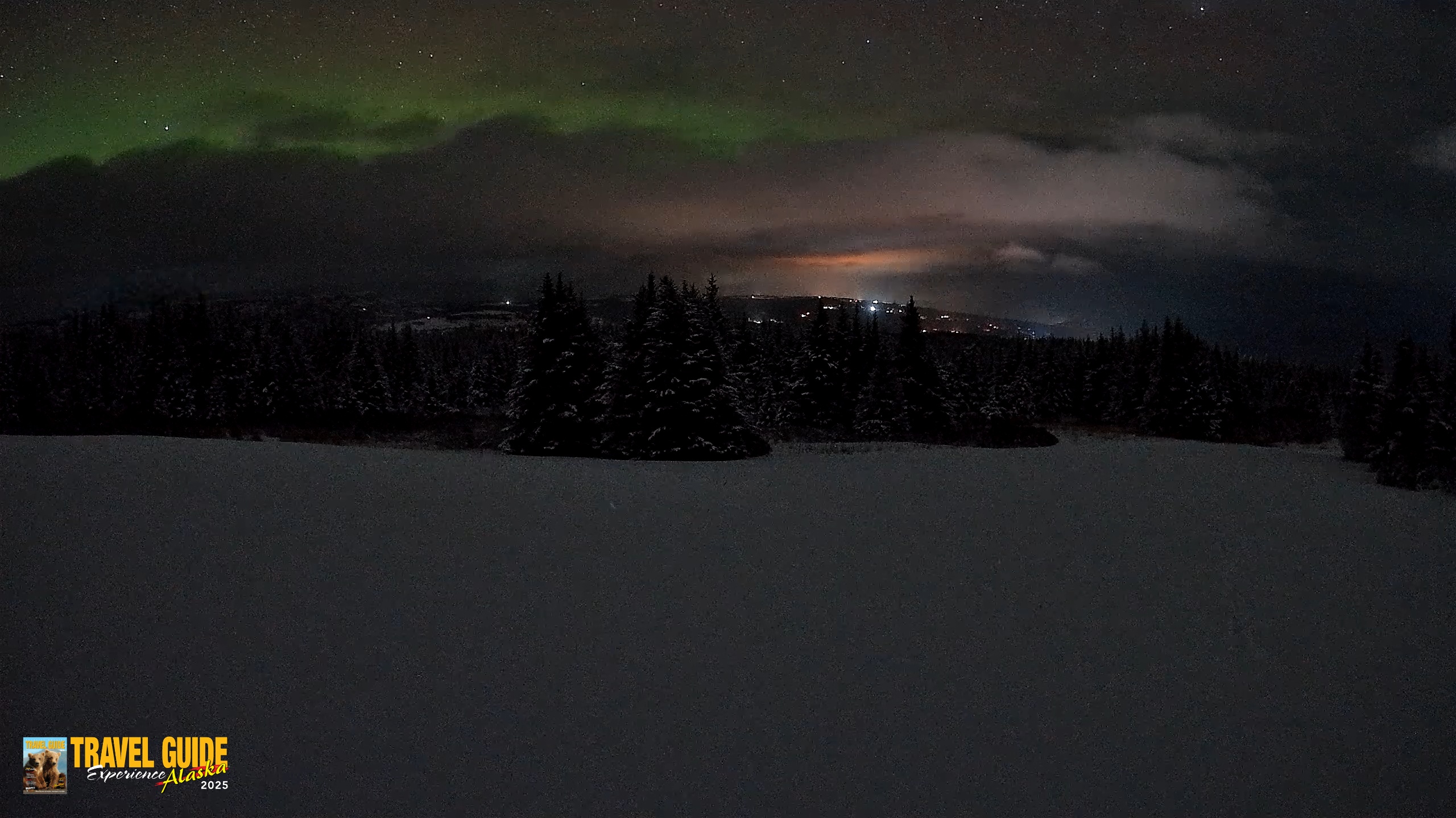 Snapshot of Homer Alaska Northern Lights Live Cam taken Feb 13, 2026, 12:04am AKST