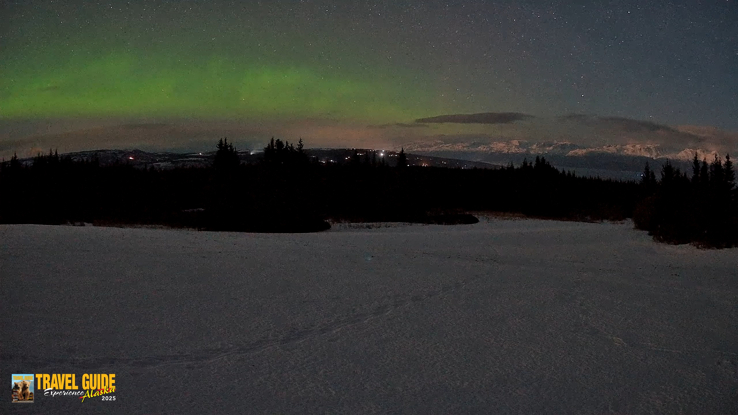 Snapshot of Homer Alaska Northern Lights Live Cam taken Feb 25, 2026, 4:27am AKST