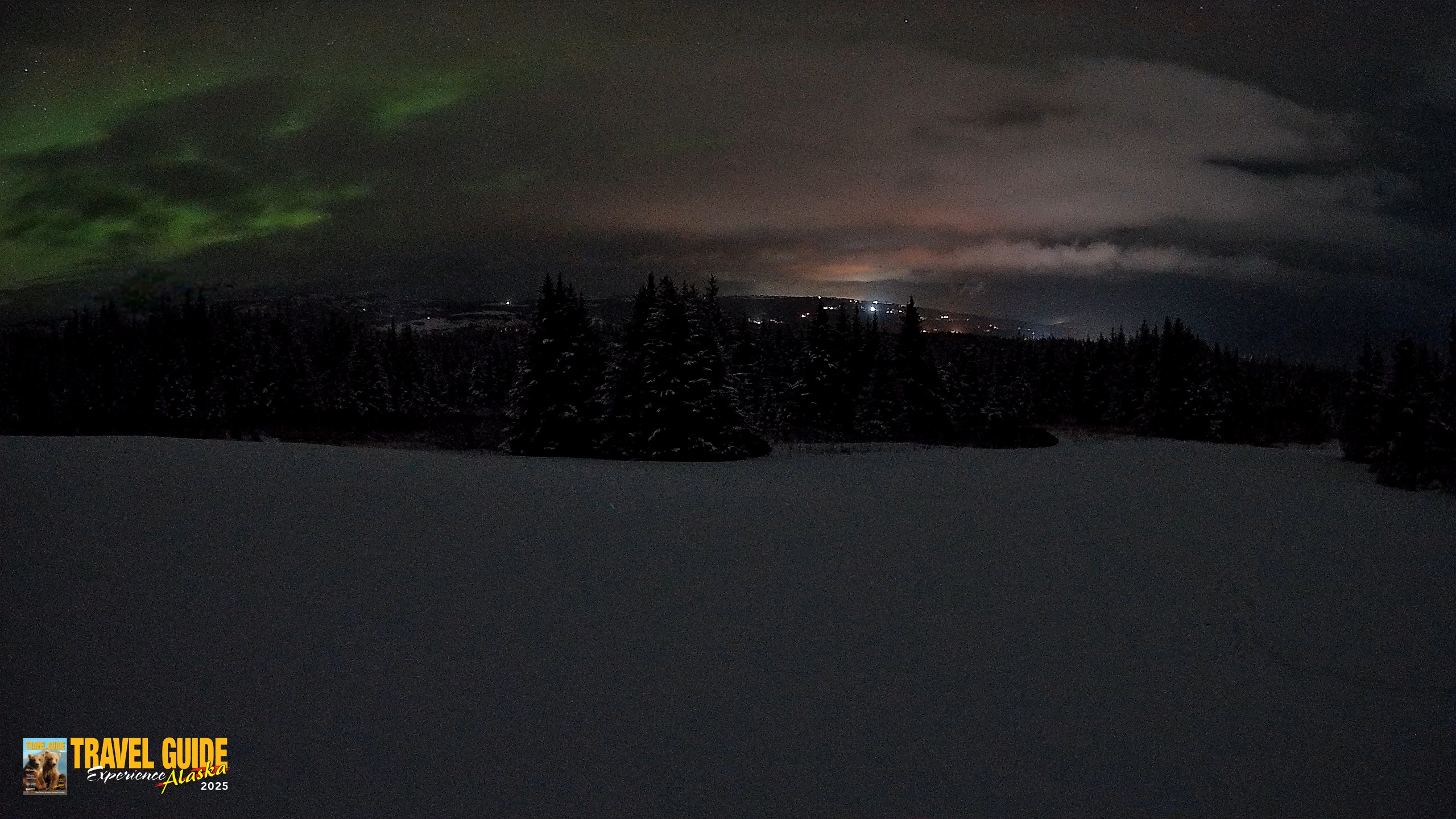 Snapshot of Homer Alaska Northern Lights Live Cam taken Feb 13, 2026, 12:20am AKST