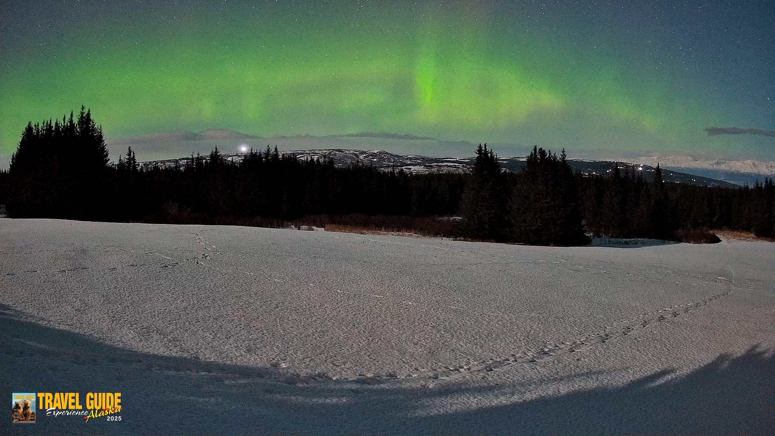 Snapshot of Homer Alaska Northern Lights Live Cam taken Feb 25, 2026, 2:00am AKST