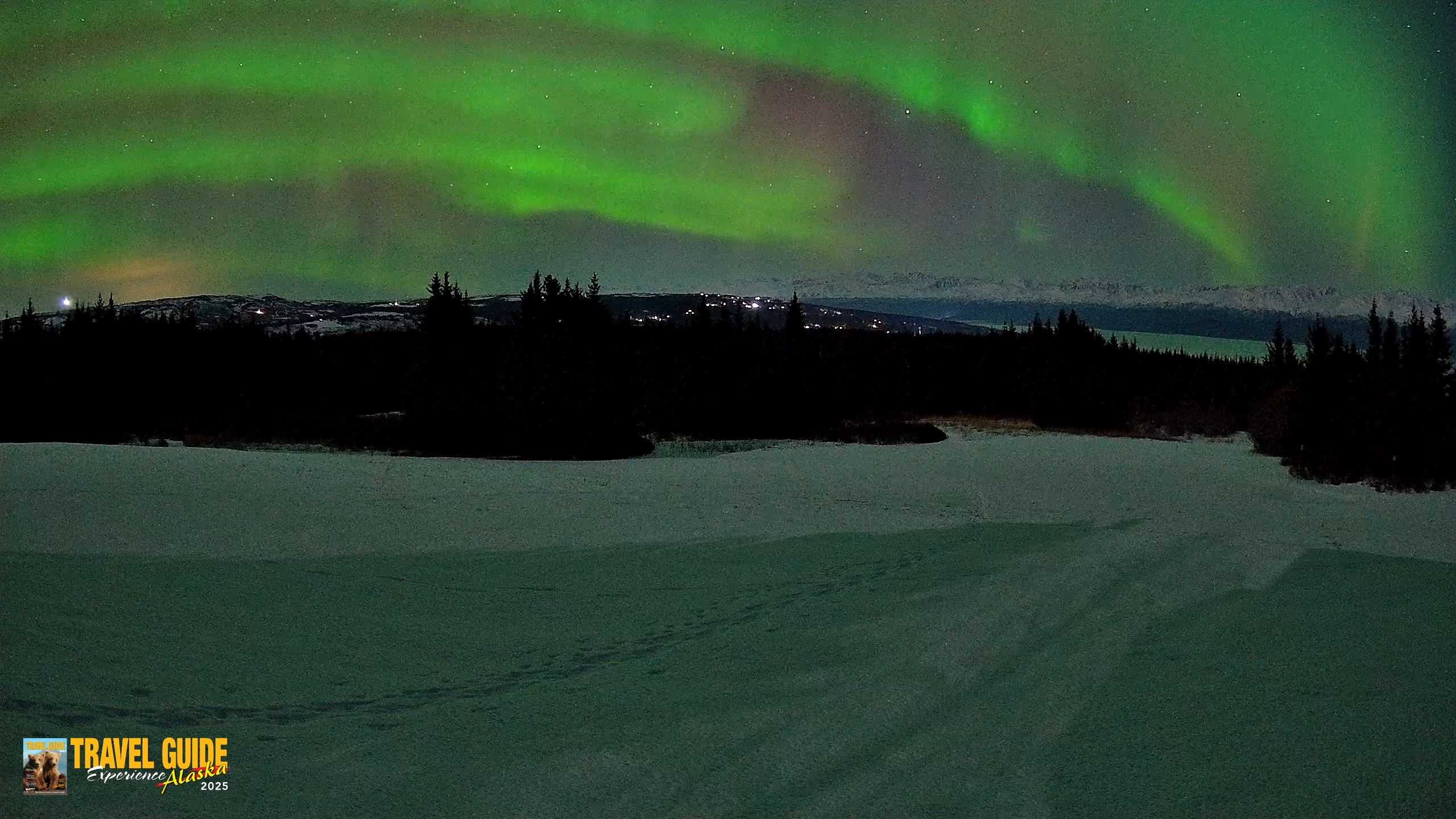 Snapshot of Homer Alaska Northern Lights Live Cam taken Feb 21, 2026, 10:25pm AKST