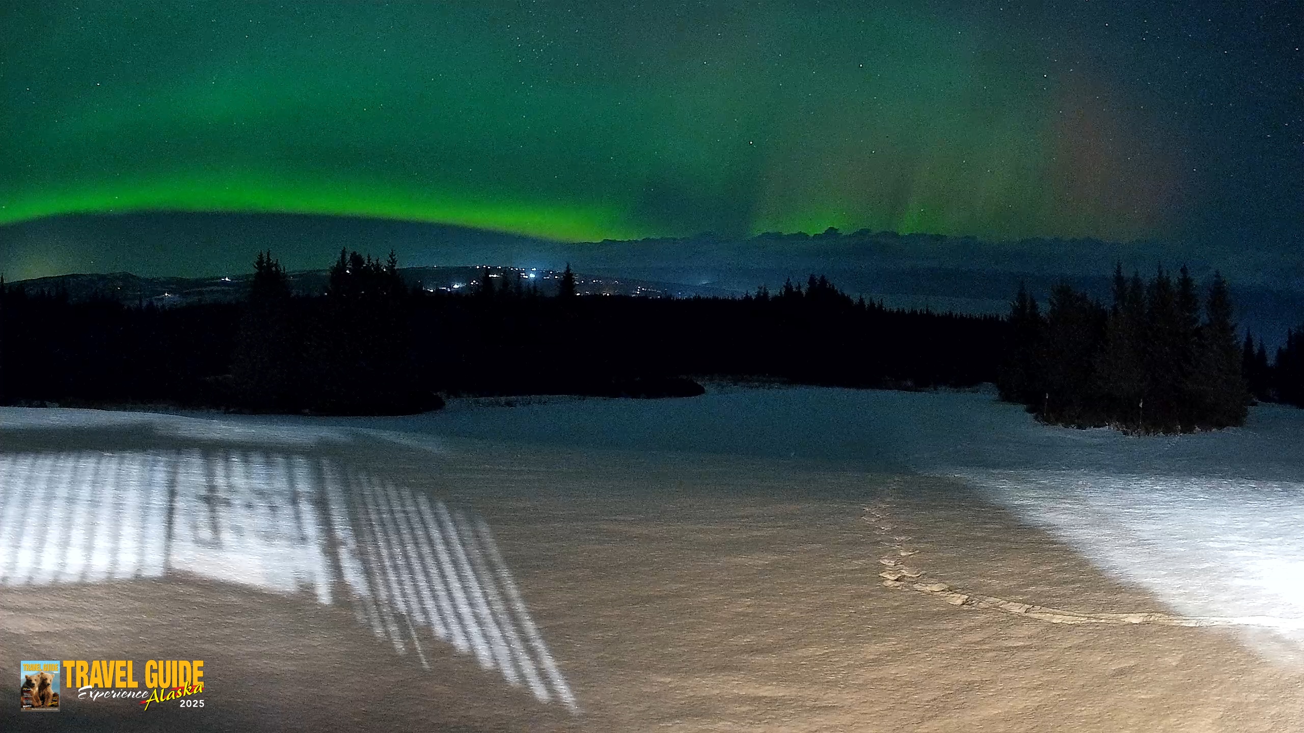 Snapshot of Homer Alaska Northern Lights Live Cam taken Feb 15, 2026, 8:33pm AKST