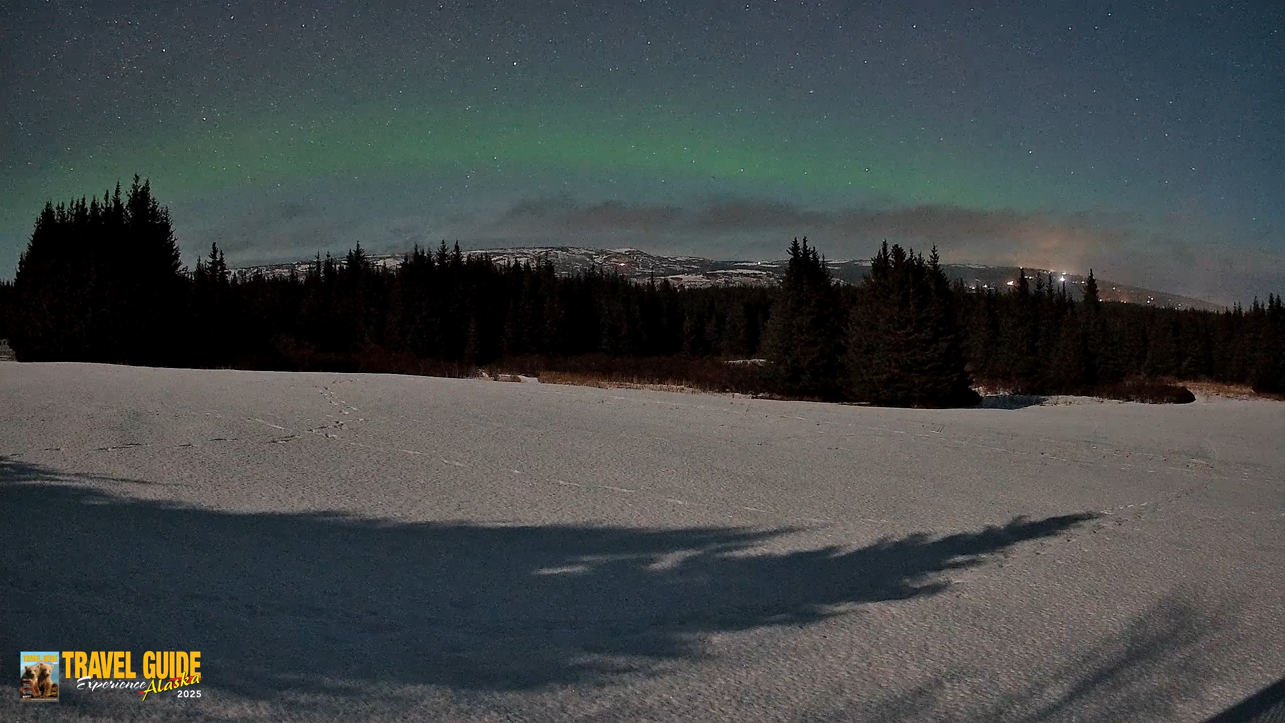 Snapshot of Homer Alaska Northern Lights Live Cam taken Feb 23, 2026, 11:48pm AKST