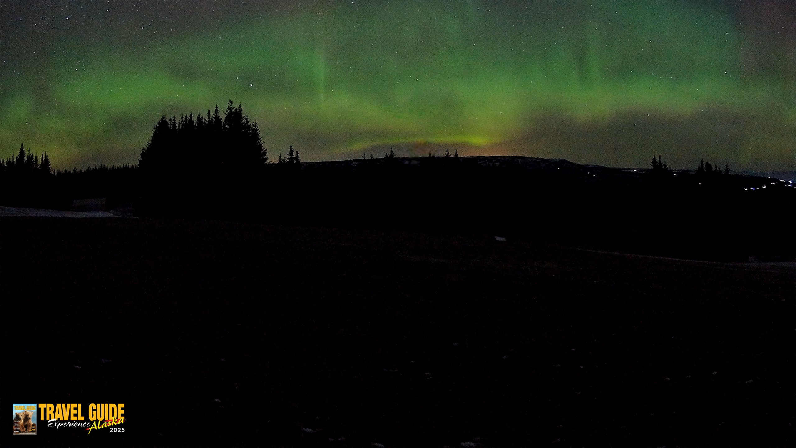 Snapshot of Homer Alaska Northern Lights Live Cam taken Dec 23, 2025, 2:32am AKST