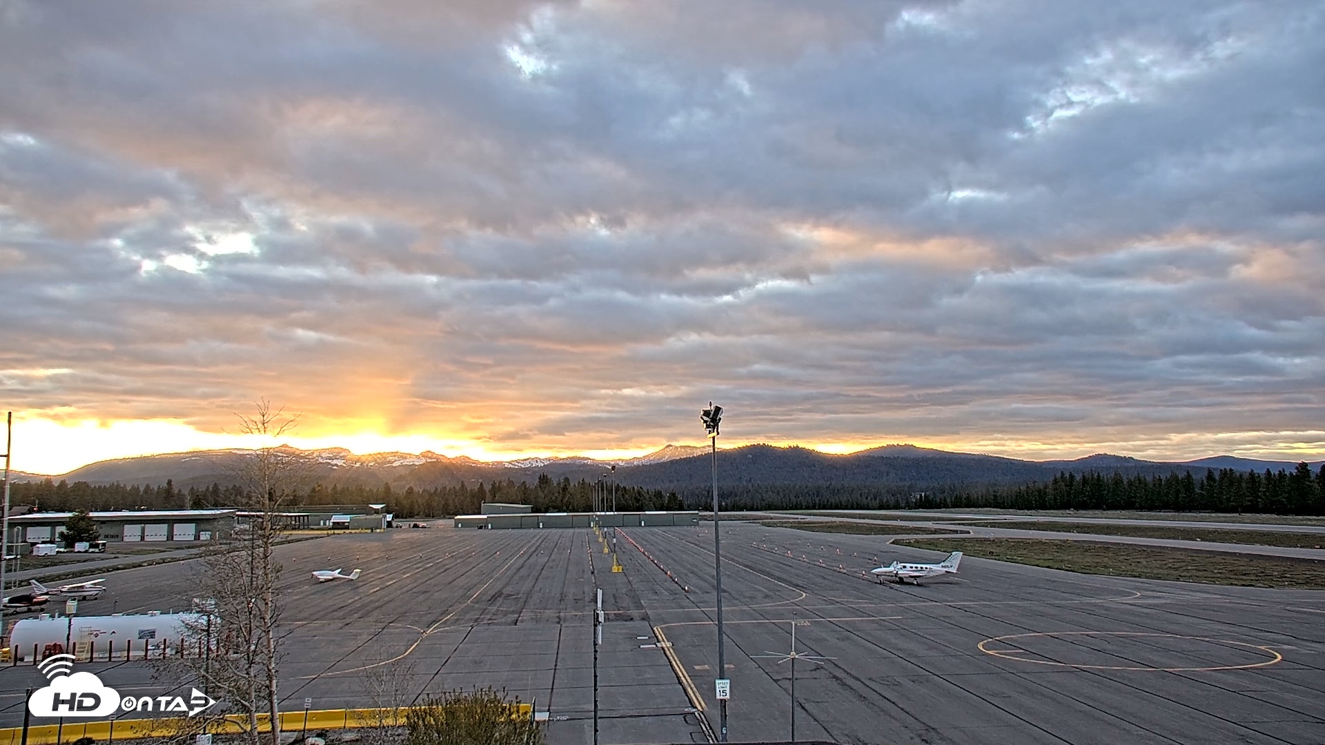 Snapshot of Truckee Tahoe Airport Live Webcam taken May 4, 2025, 7:43pm PDT
