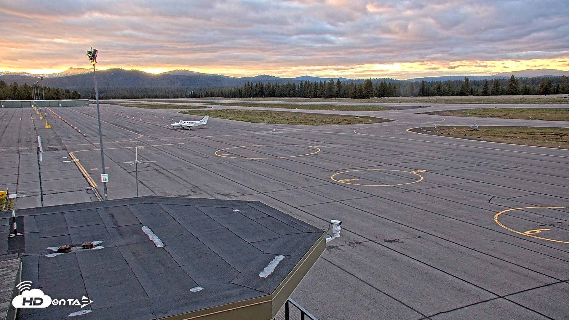 Snapshot of Truckee Tahoe Airport Live Webcam taken May 4, 2025, 7:43pm PDT