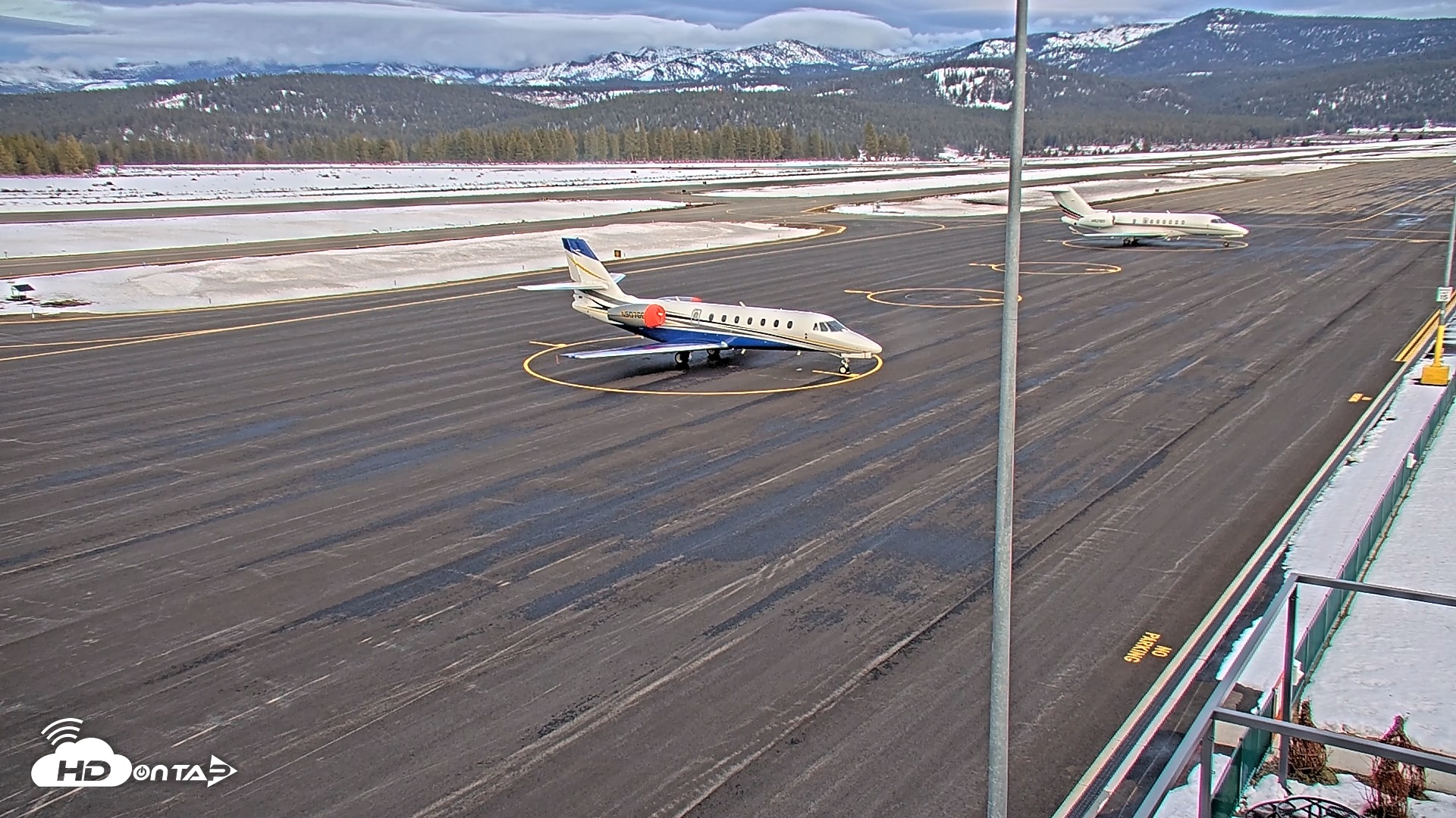 Snapshot of Truckee Tahoe Airport Live Webcam taken Feb 25, 2026, 5:39pm PST