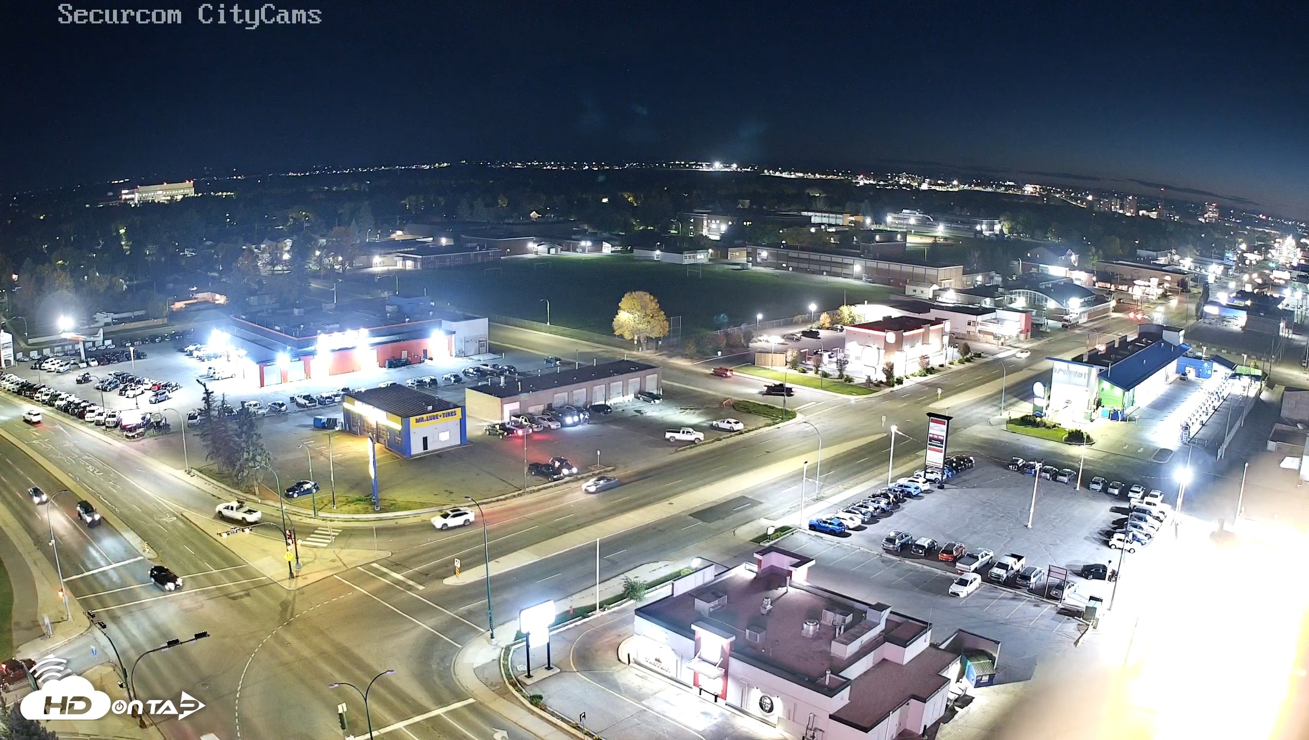 Snapshot of Lethbridge Alberta Watertower Live Webcam taken Sep 23, 2026, 8:40pm MDT