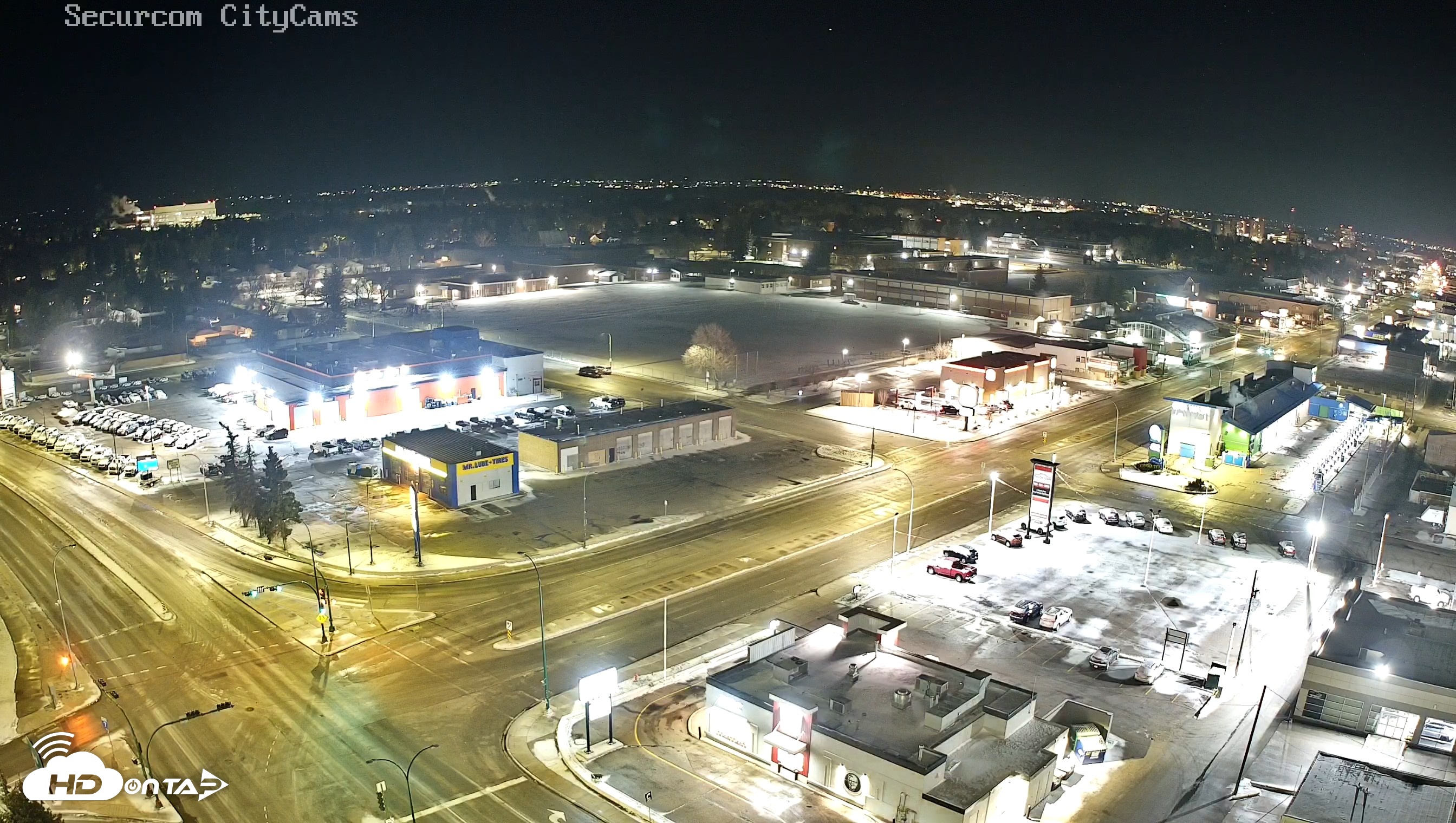 Snapshot of Lethbridge Alberta Watertower Live Webcam taken Apr 16, 2026, 10:13pm MDT