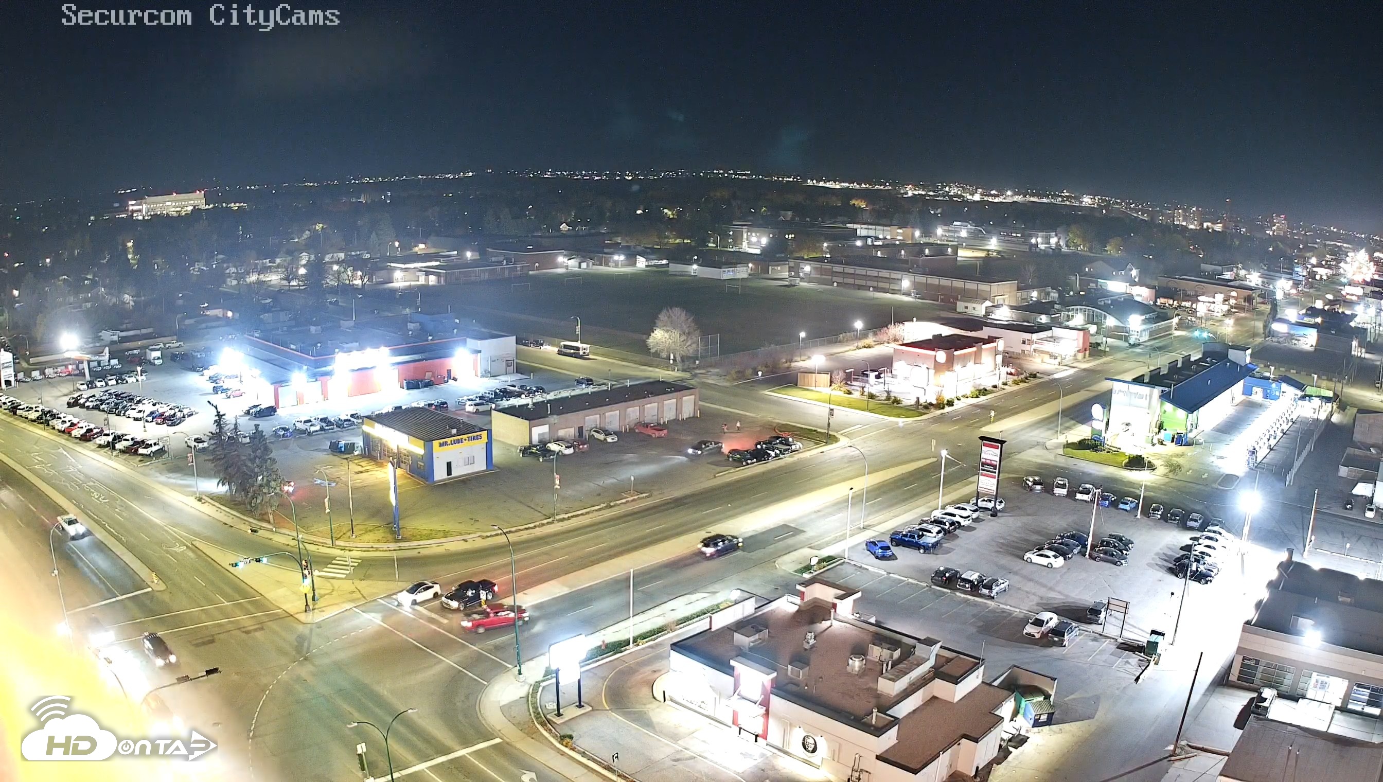 Snapshot of Lethbridge Alberta Watertower Live Webcam taken Oct 22, 2026, 8:35pm MDT