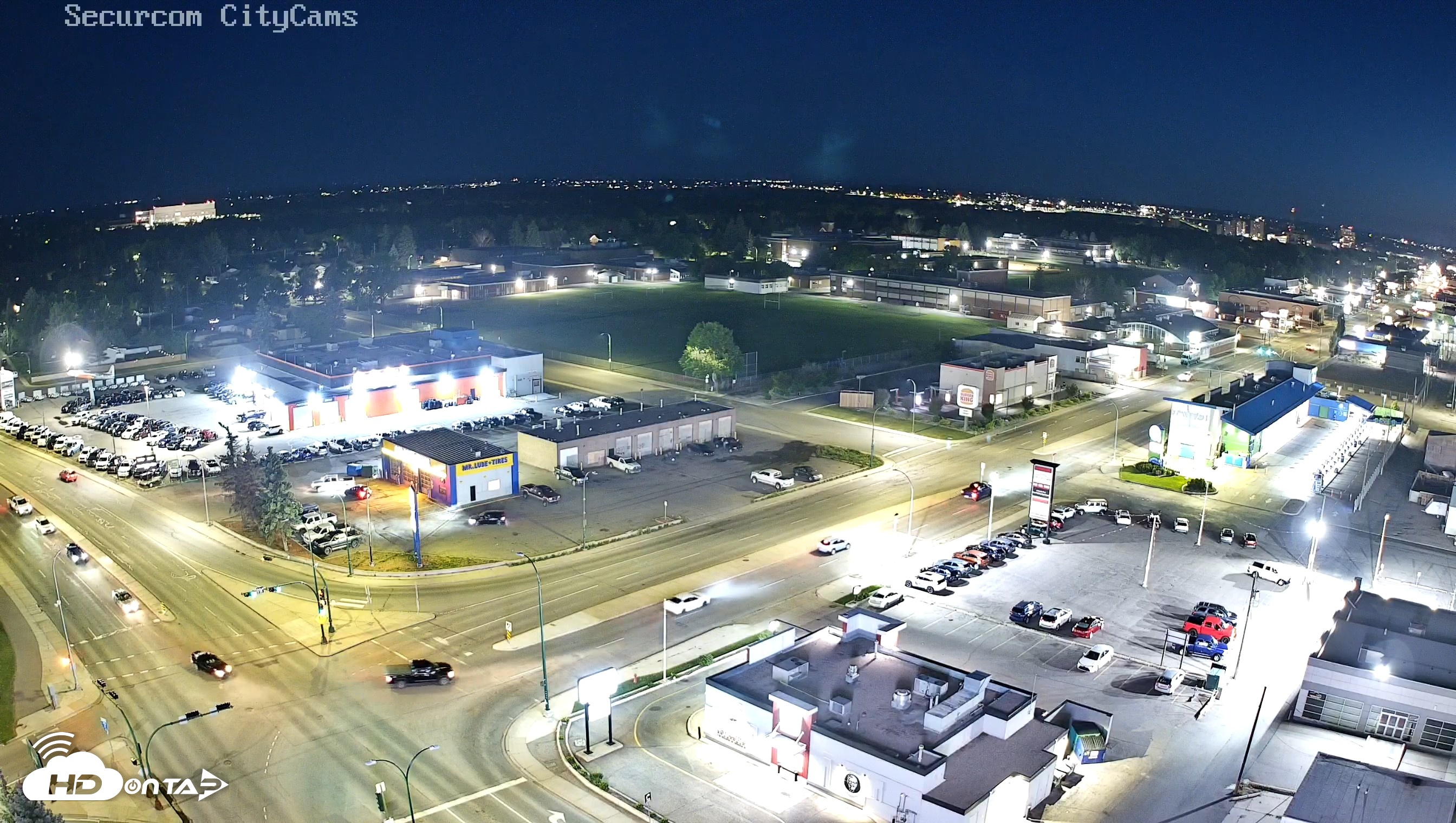 Snapshot of Lethbridge Alberta Watertower Live Webcam taken Jun 13, 2026, 11:04pm MDT