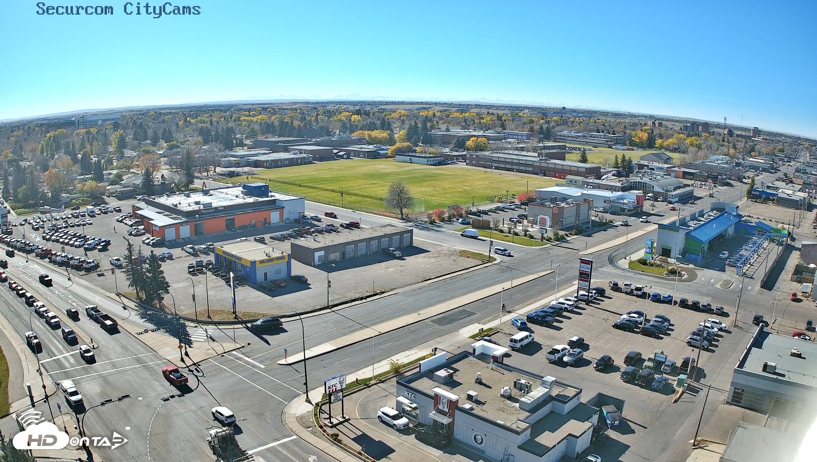 Snapshot of Lethbridge Alberta Watertower Live Webcam taken Oct 15, 2026, 1:41pm MDT