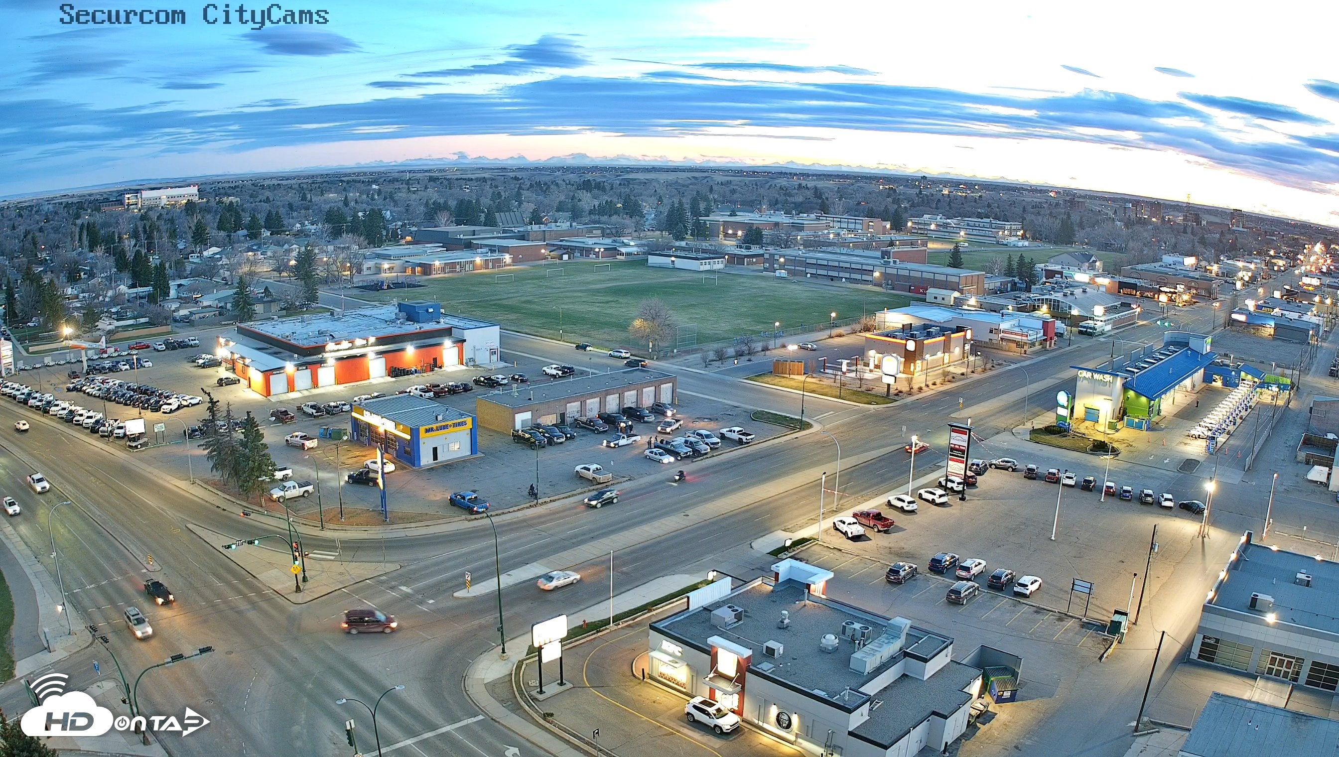 Snapshot of Lethbridge Alberta Watertower Live Webcam taken Apr 18, 2026, 8:51pm MDT