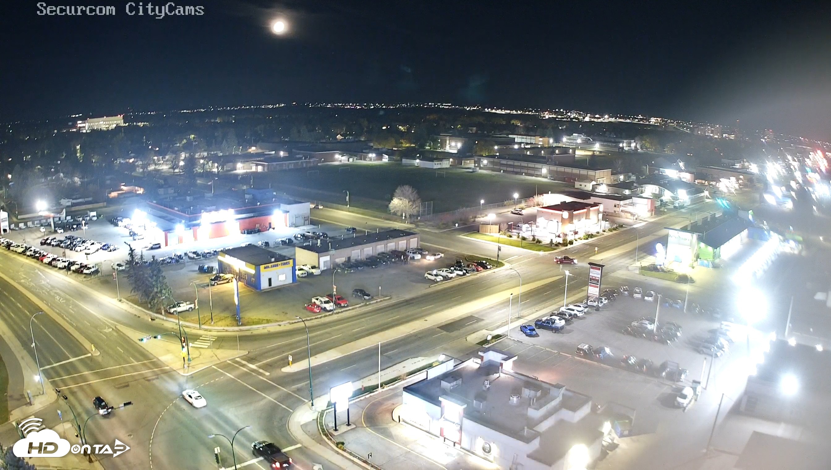 Snapshot of Lethbridge Alberta Watertower Live Webcam taken Oct 17, 2026, 9:39pm MDT