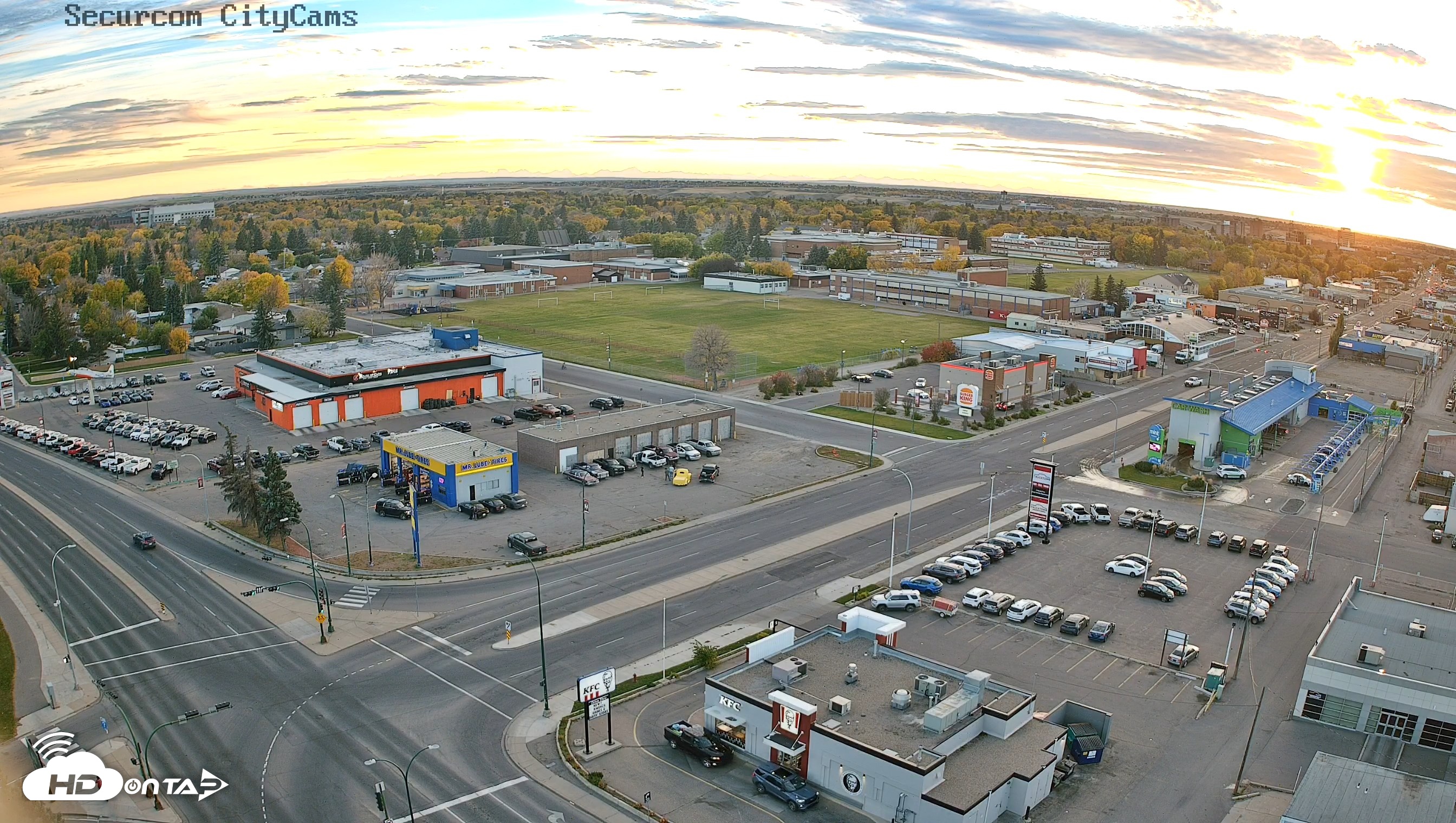 Snapshot of Lethbridge Alberta Watertower Live Webcam taken Oct 3, 2026, 6:47pm MDT