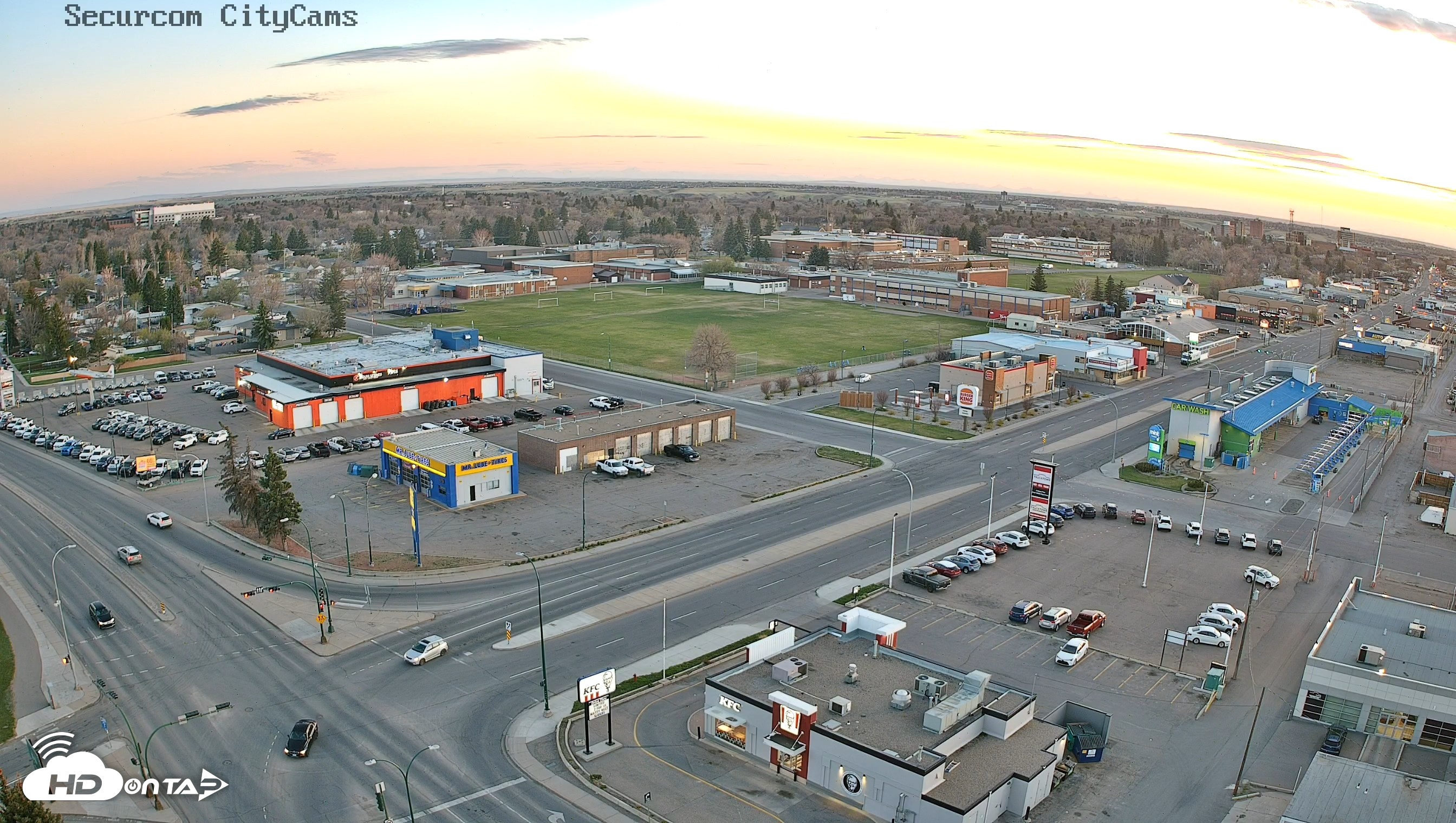 Snapshot of Lethbridge Alberta Watertower Live Webcam taken May 5, 2026, 8:52pm MDT