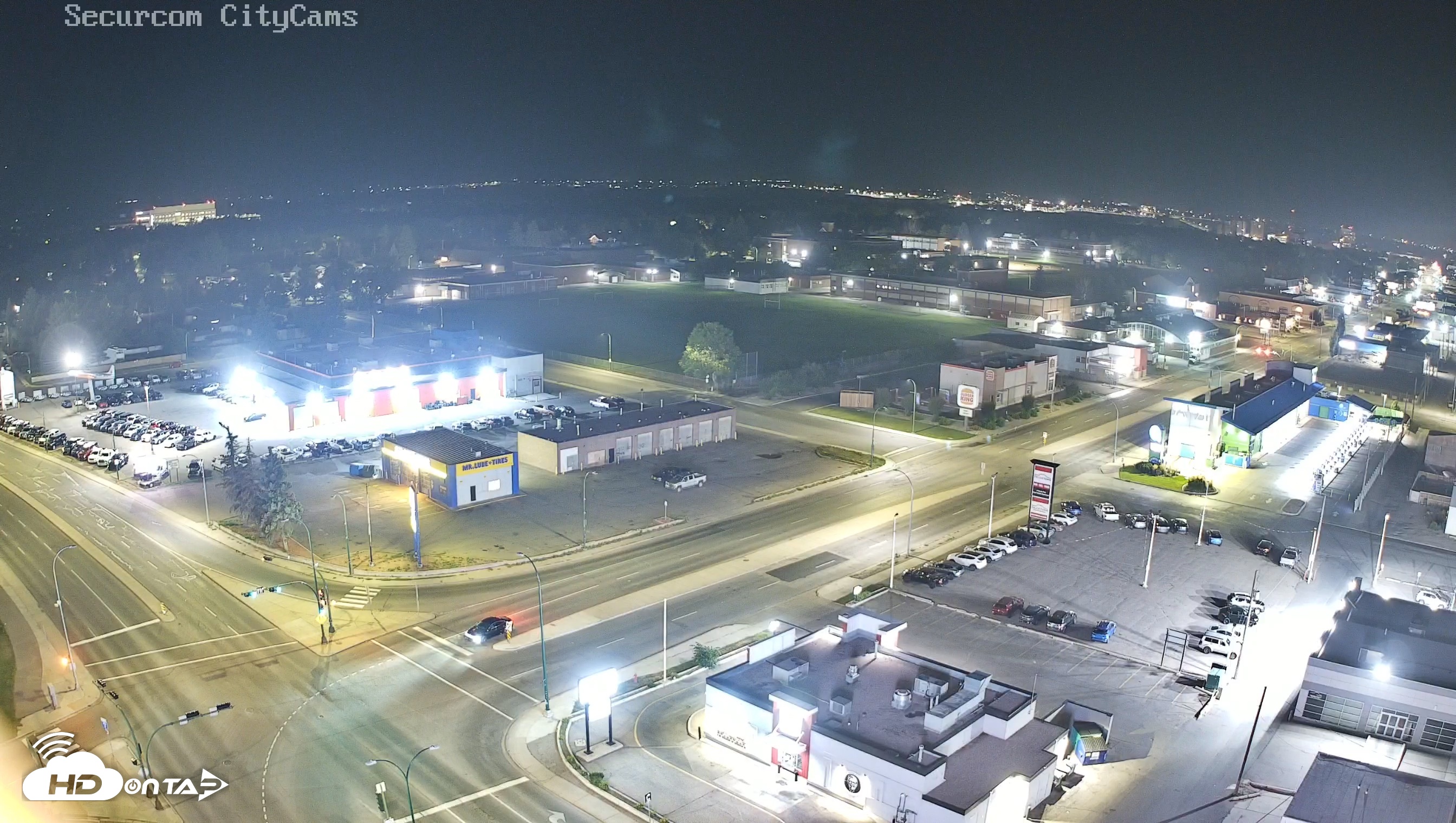 Snapshot of Lethbridge Alberta Watertower Live Webcam taken Aug 22, 2026, 1:34am MDT