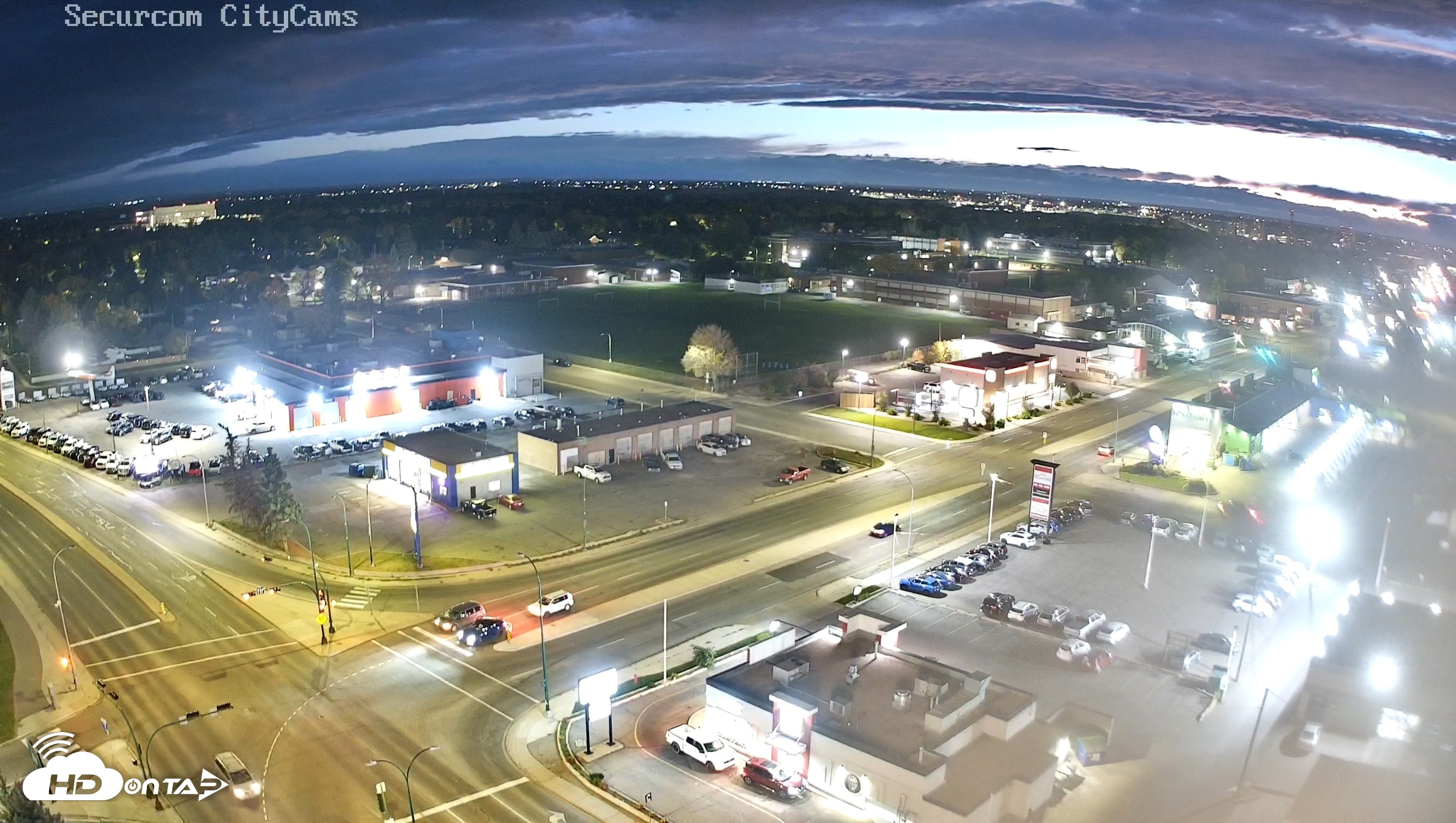 Snapshot of Lethbridge Alberta Watertower Live Webcam taken Sep 25, 2026, 8:06pm MDT
