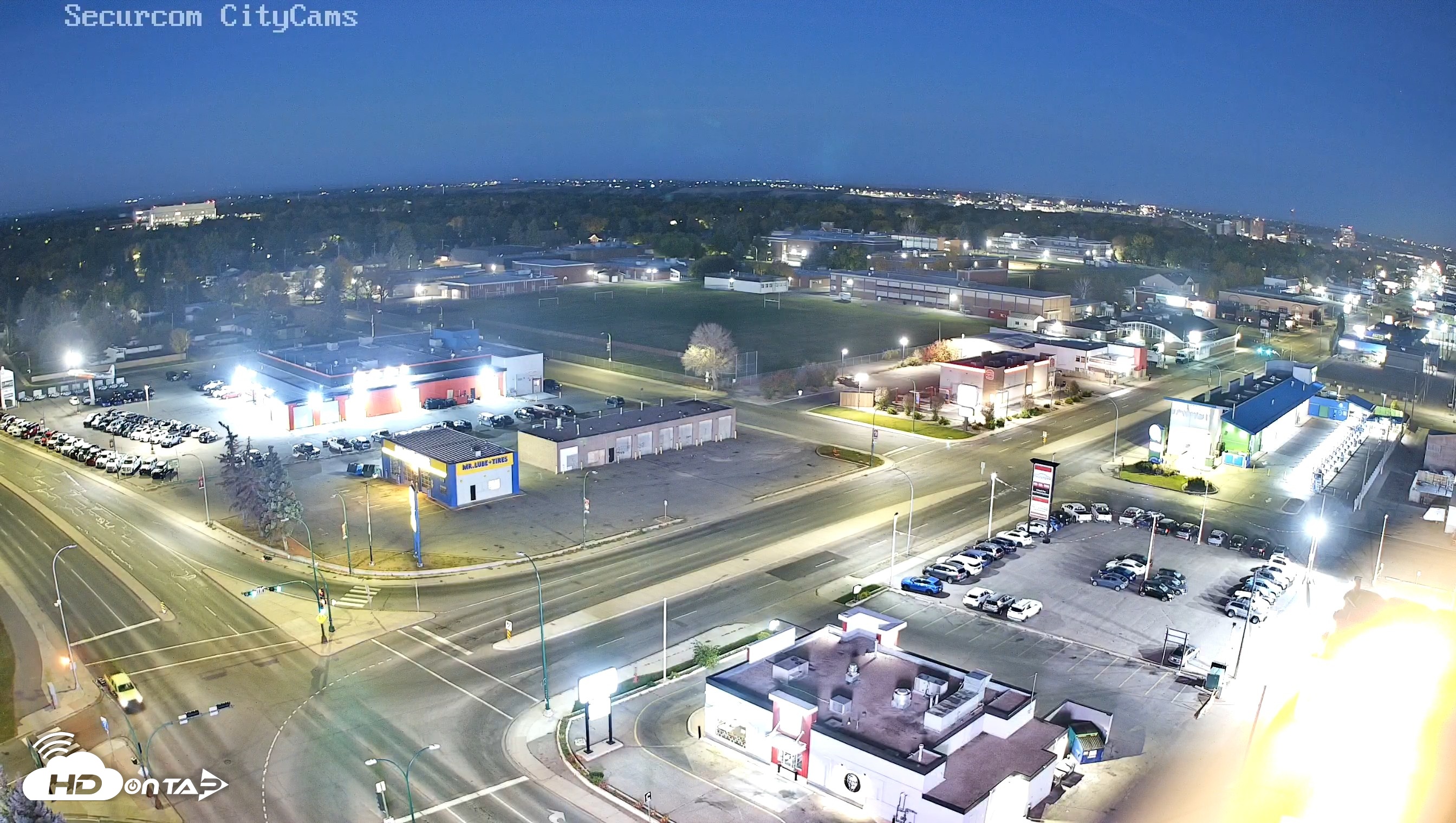 Snapshot of Lethbridge Alberta Watertower Live Webcam taken Oct 3, 2026, 6:51am MDT