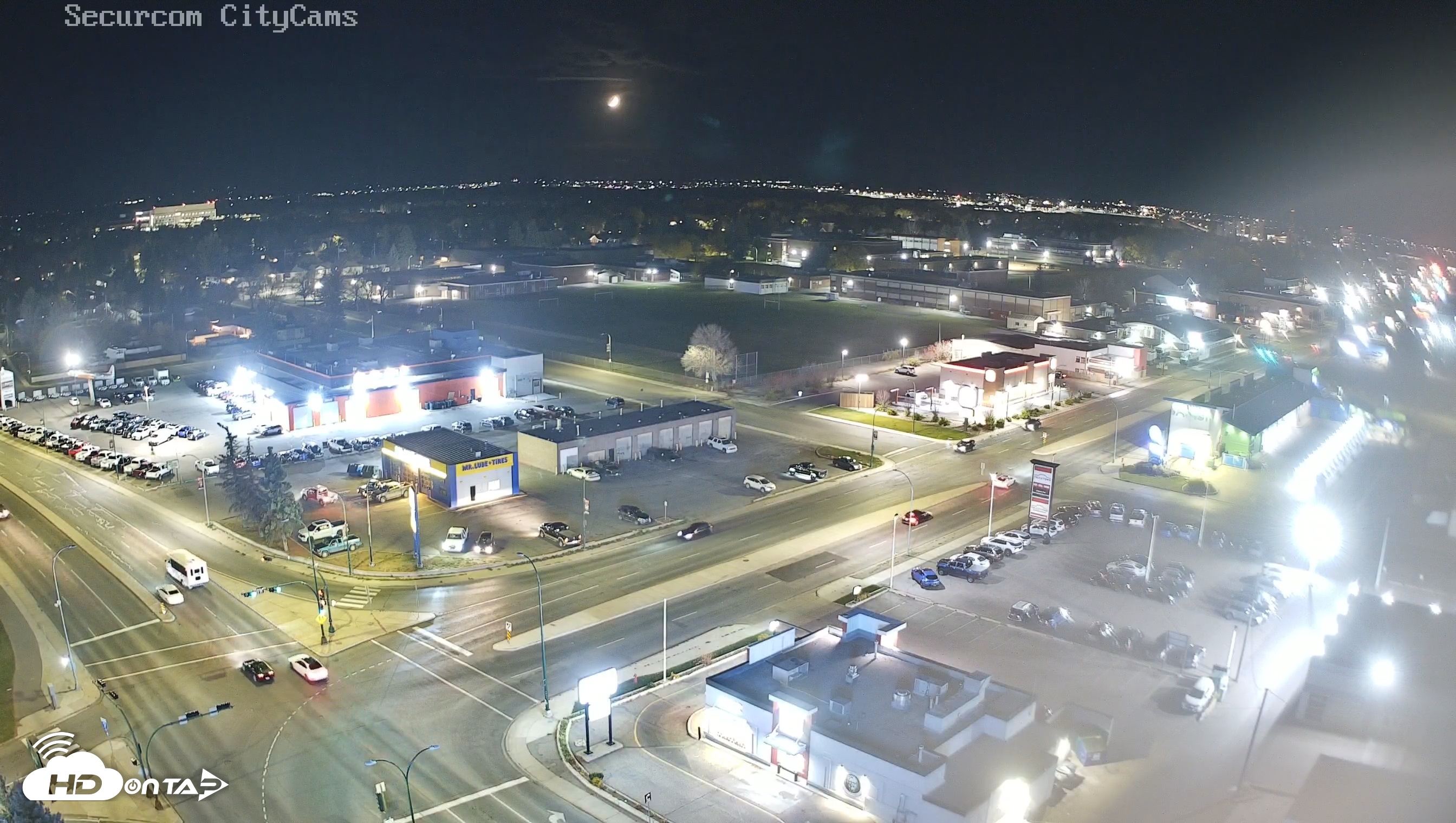 Snapshot of Lethbridge Alberta Watertower Live Webcam taken Oct 17, 2026, 10:12pm MDT
