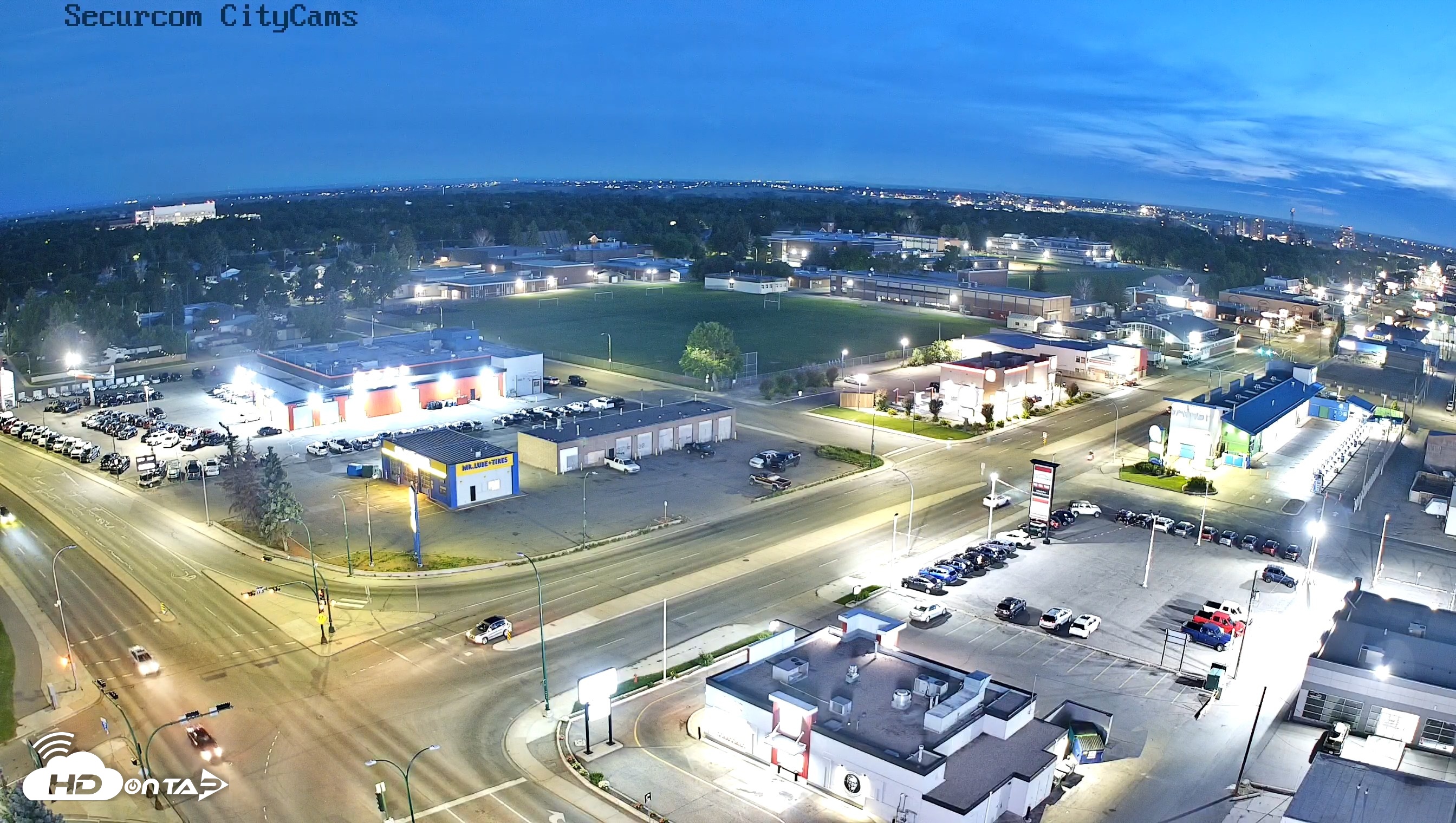 Snapshot of Lethbridge Alberta Watertower Live Webcam taken Jun 24, 2026, 10:38pm MDT
