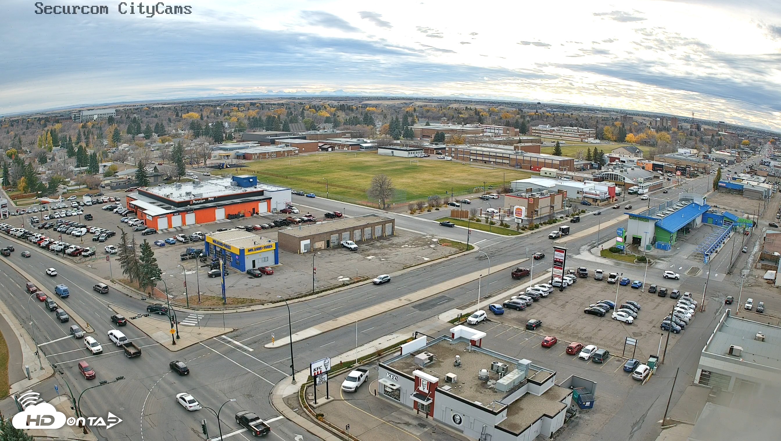 Snapshot of Lethbridge Alberta Watertower Live Webcam taken Oct 23, 2026, 4:55pm MDT