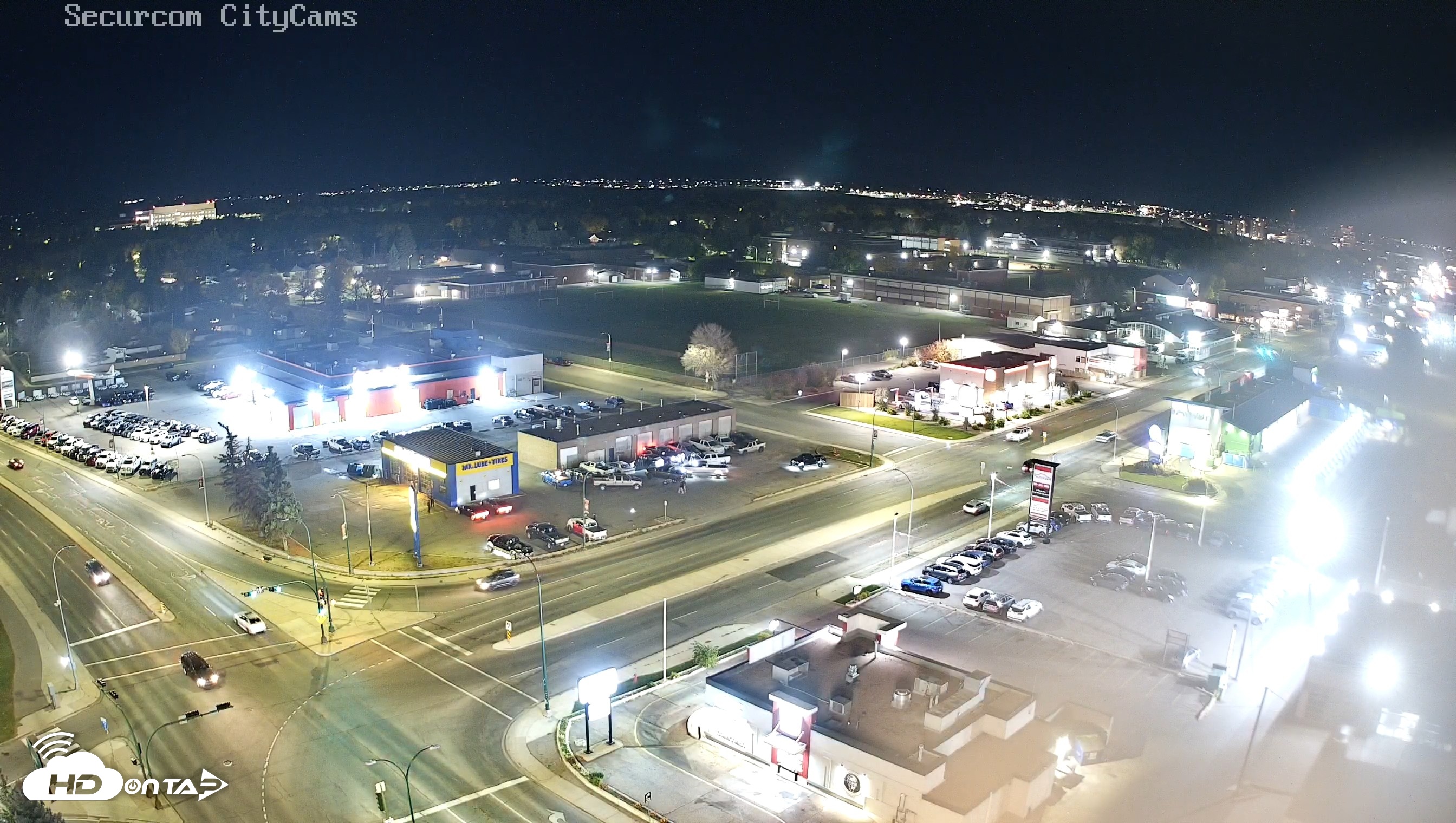 Snapshot of Lethbridge Alberta Watertower Live Webcam taken Oct 2, 2026, 8:32pm MDT