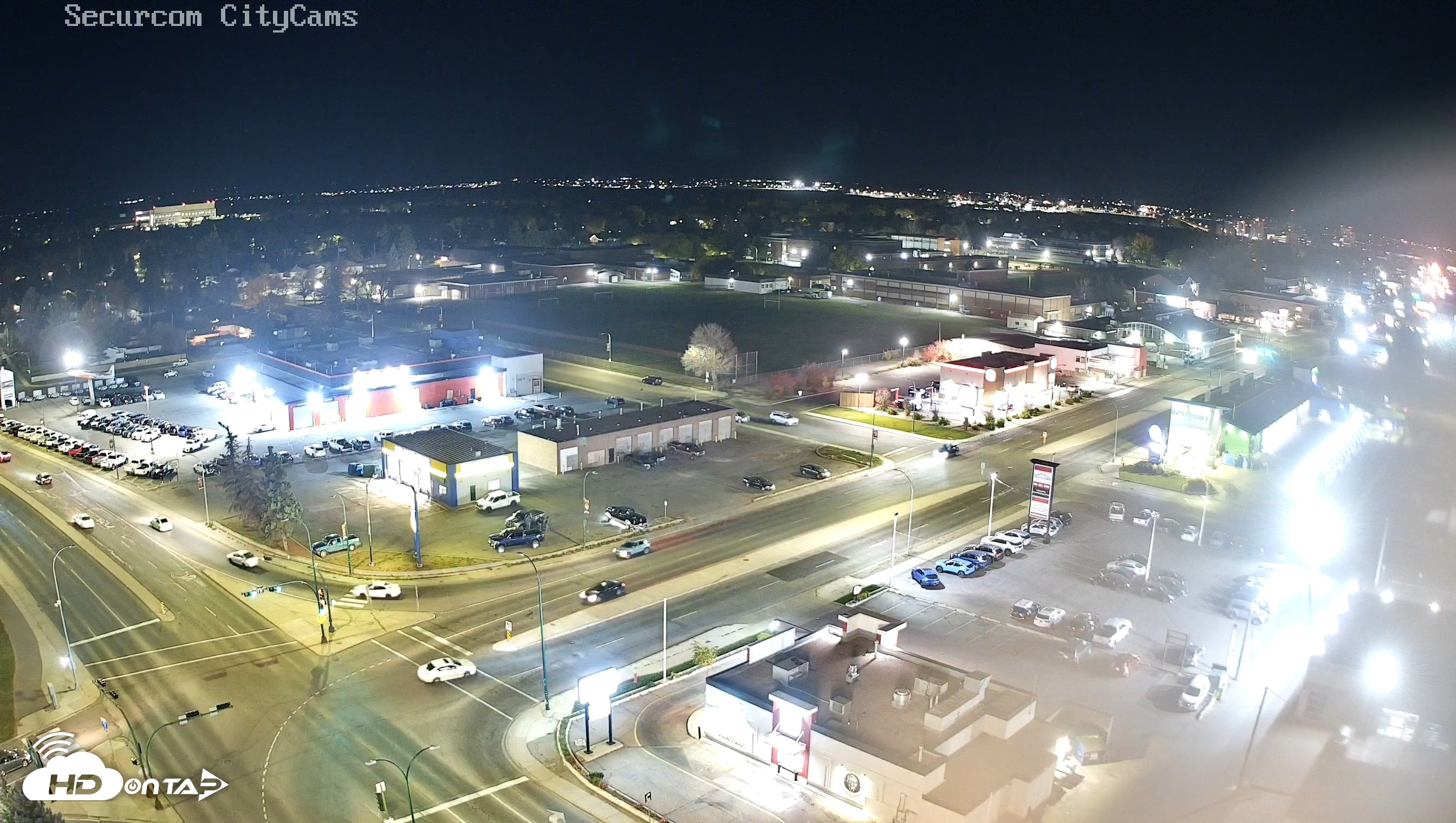 Snapshot of Lethbridge Alberta Watertower Live Webcam taken Oct 9, 2026, 8:23pm MDT