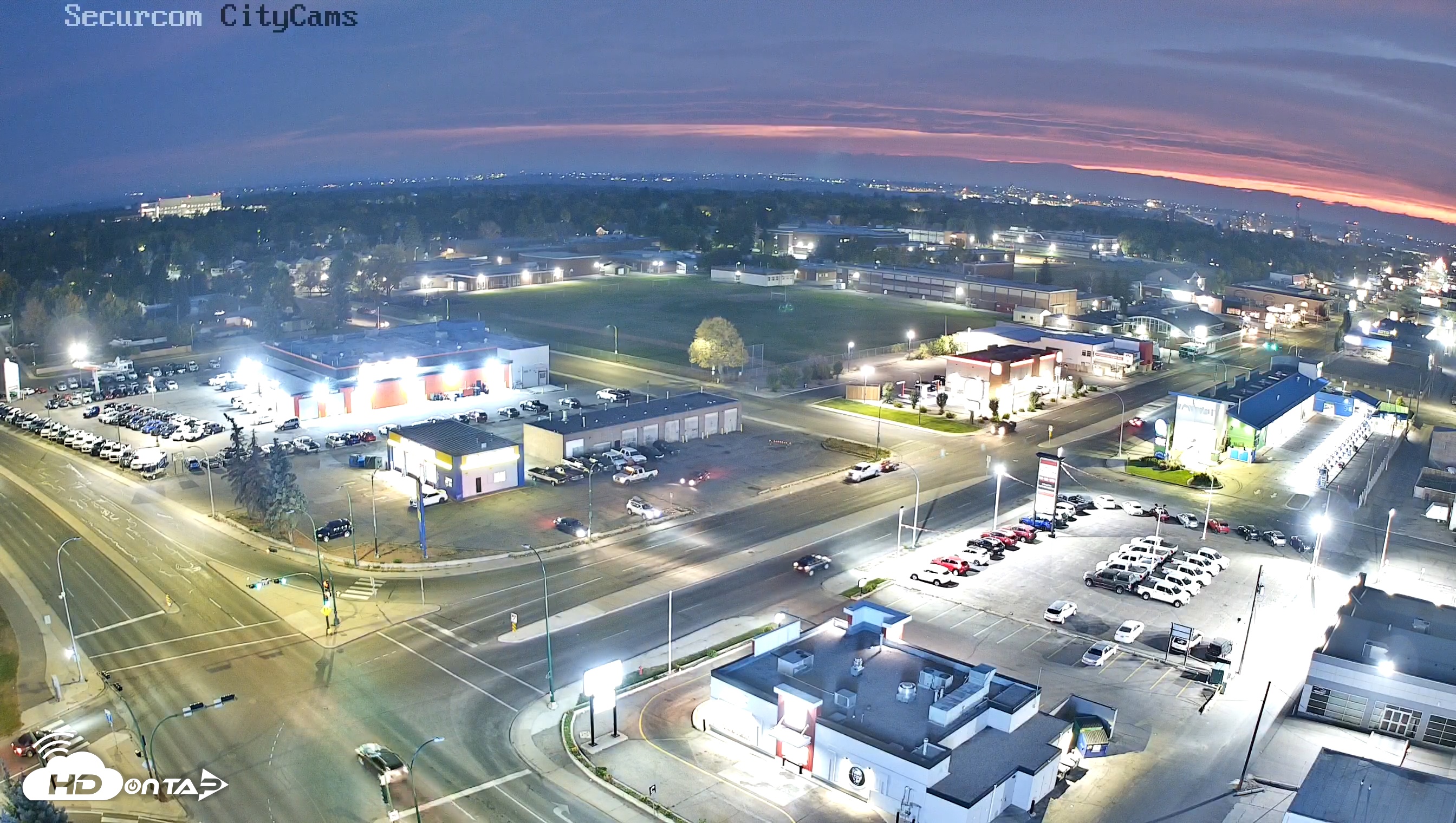 Snapshot of Lethbridge Alberta Watertower Live Webcam taken Sep 21, 2025, 8:05pm MDT