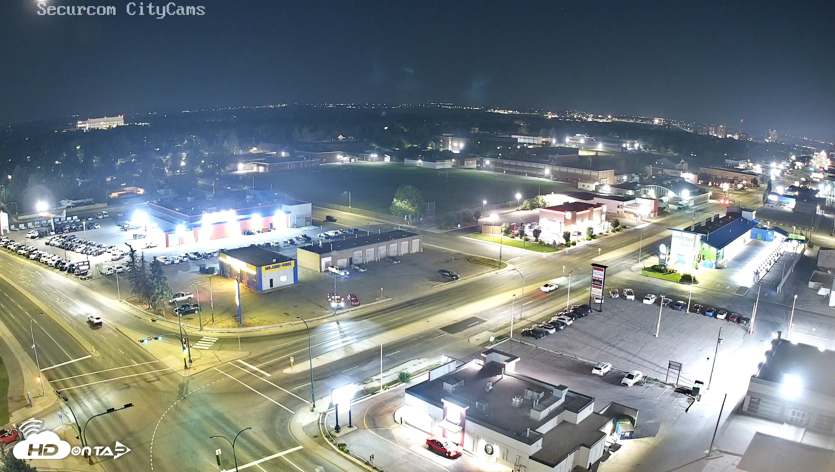 Snapshot of Lethbridge Alberta Watertower Live Webcam taken Jul 24, 2026, 10:48pm MDT