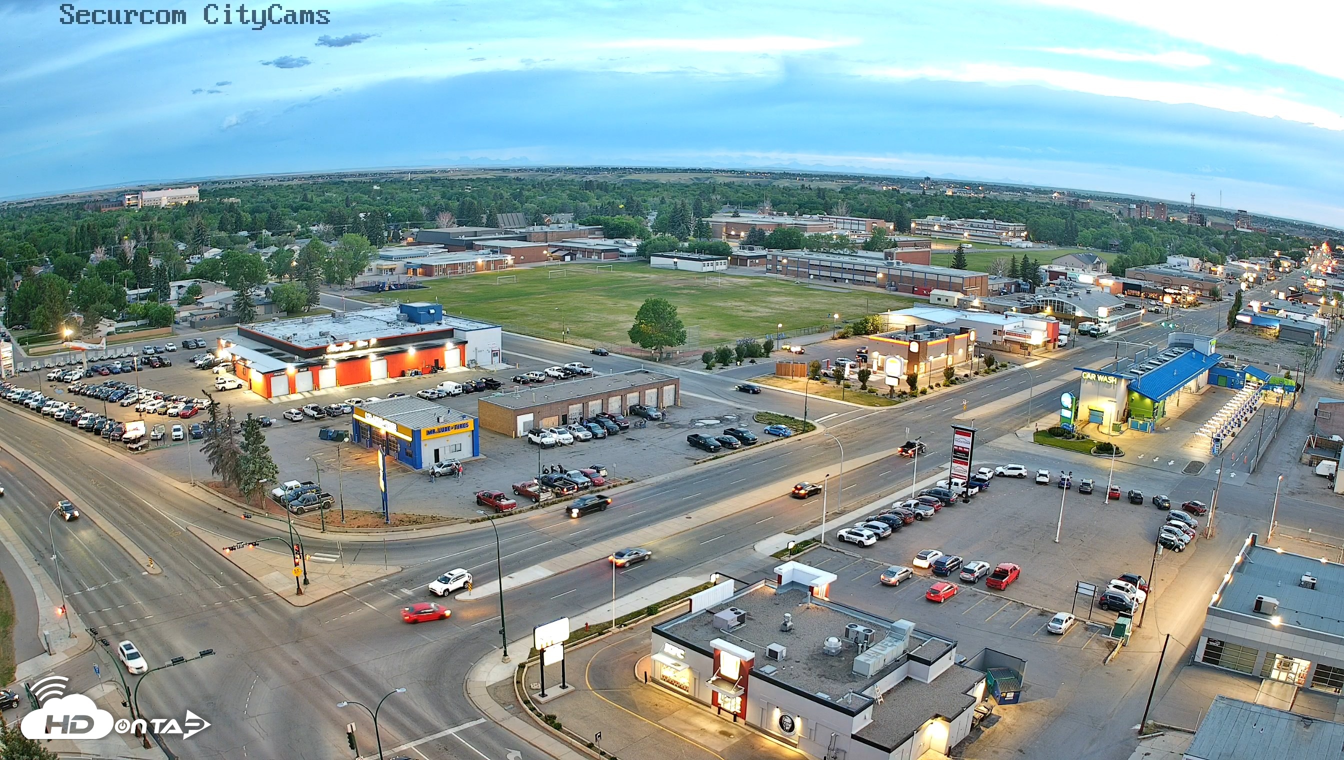 Snapshot of Lethbridge Alberta Watertower Live Webcam taken May 29, 2026, 9:45pm MDT