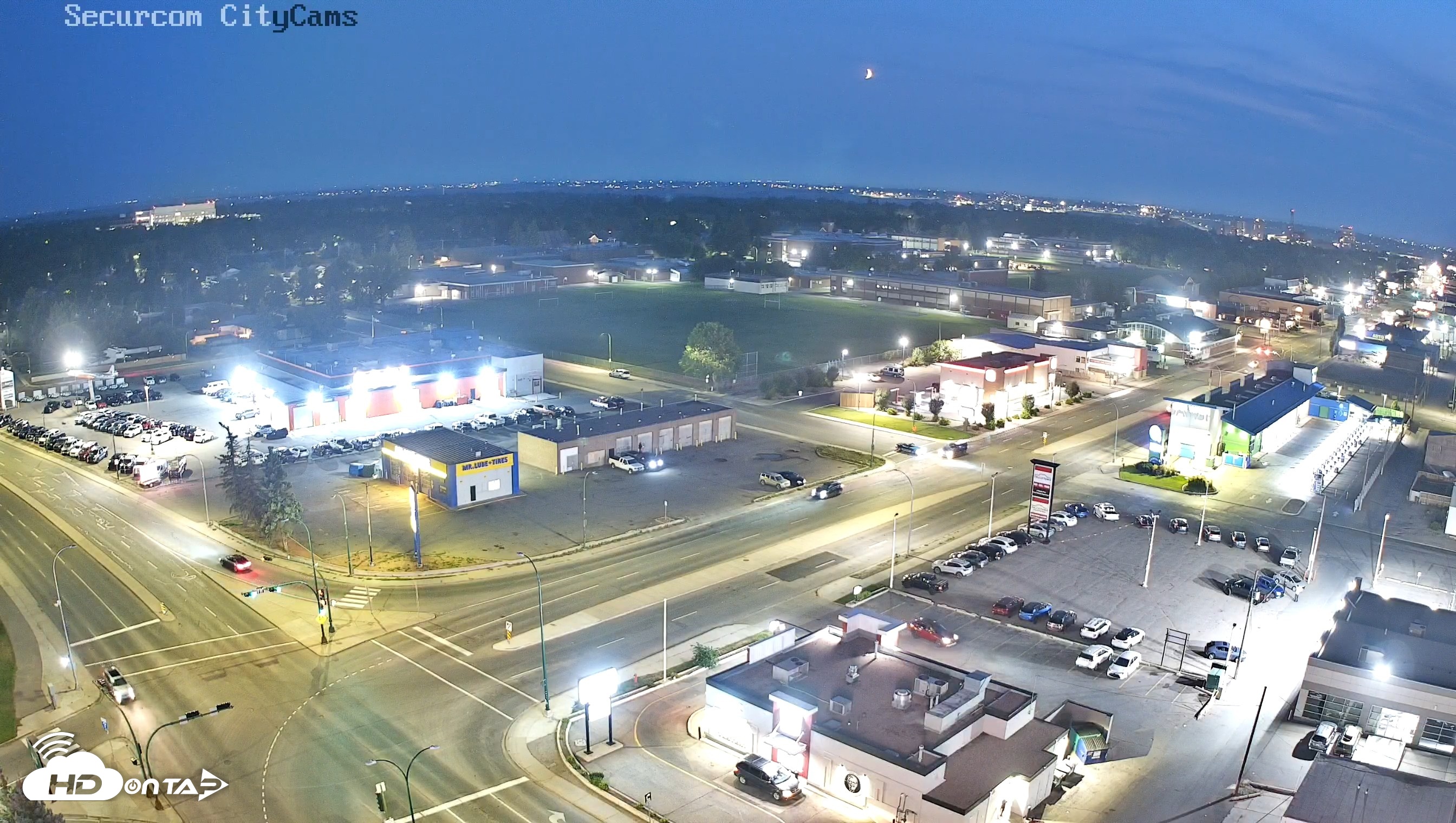 Snapshot of Lethbridge Alberta Watertower Live Webcam taken Aug 17, 2026, 9:29pm MDT
