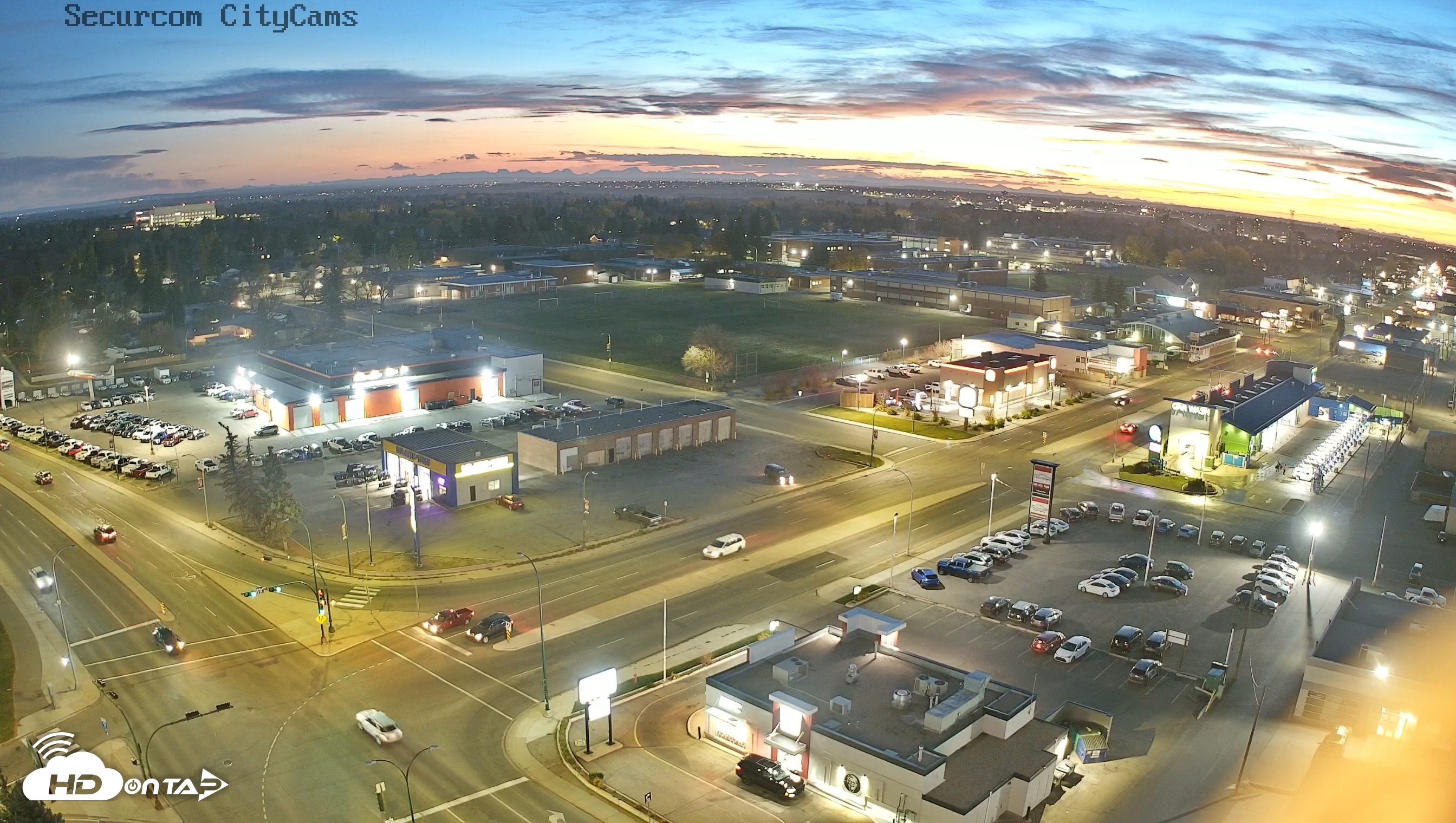 Snapshot of Lethbridge Alberta Watertower Live Webcam taken Oct 21, 2026, 7:05pm MDT