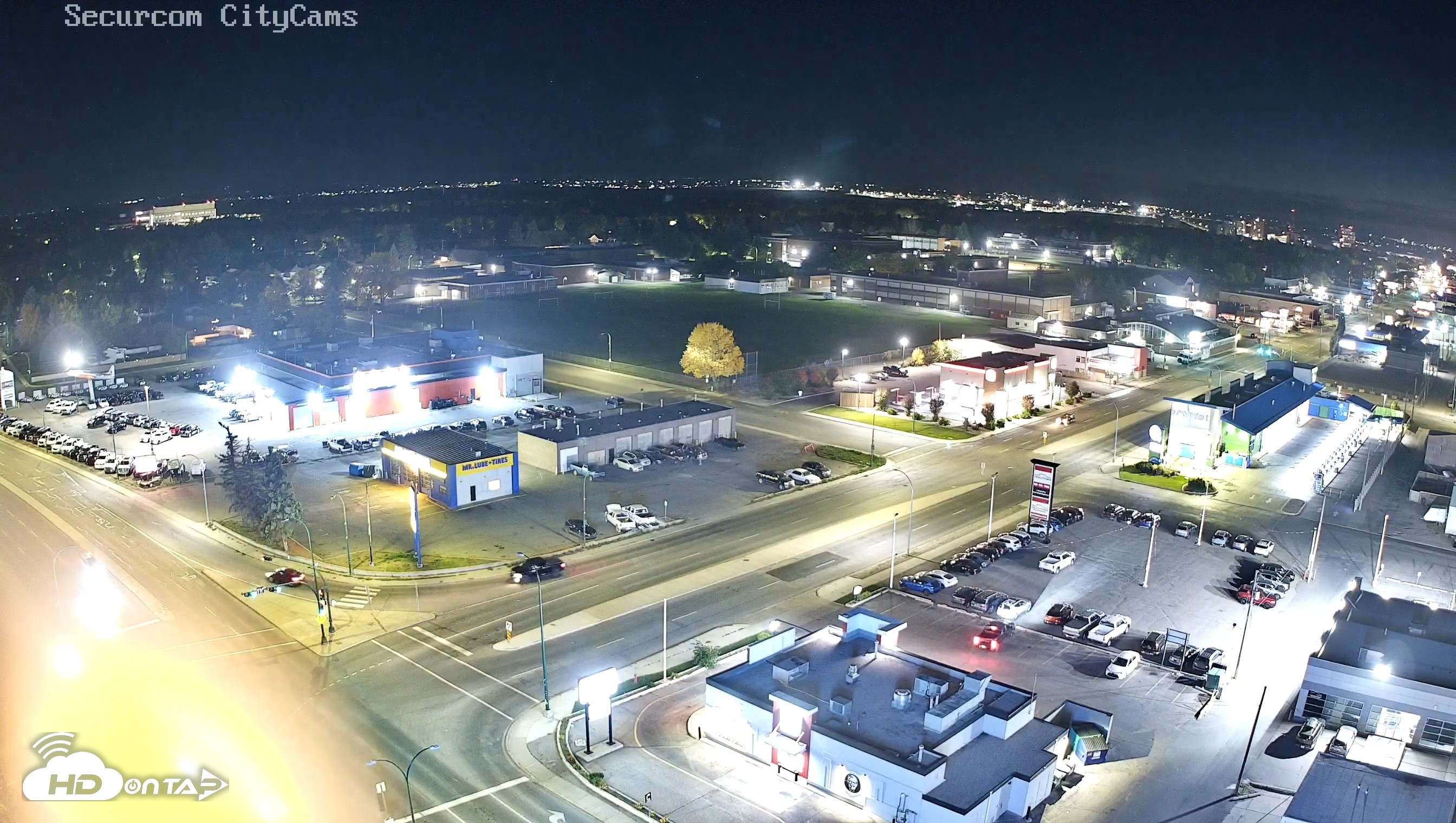 Snapshot of Lethbridge Alberta Watertower Live Webcam taken Sep 21, 2026, 8:48pm MDT