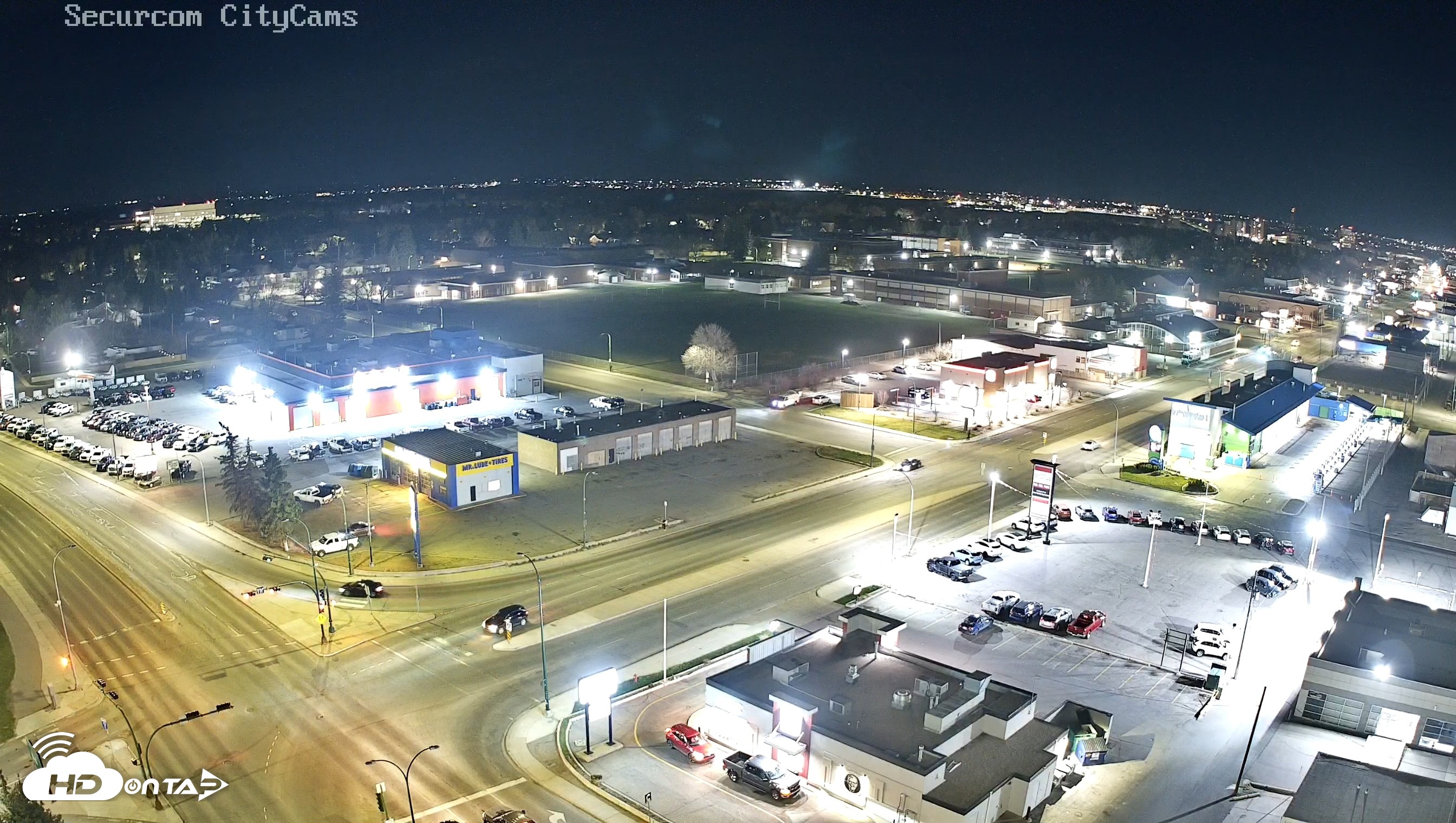 Snapshot of Lethbridge Alberta Watertower Live Webcam taken Apr 30, 2026, 10:26pm MDT