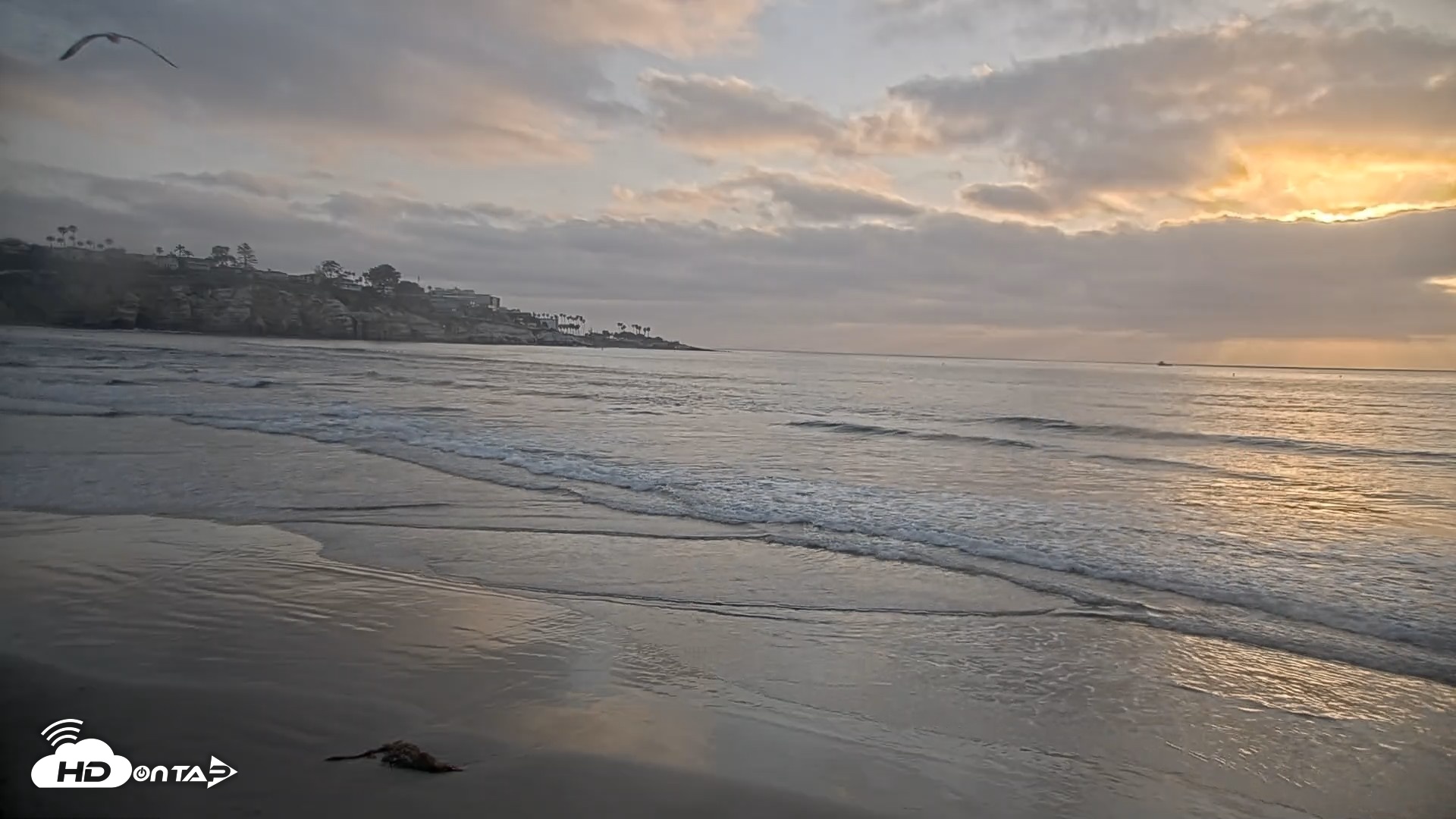 Snapshot of La Jolla Shores Live Surf Cam taken May 21, 2026, 7:22pm PDT
