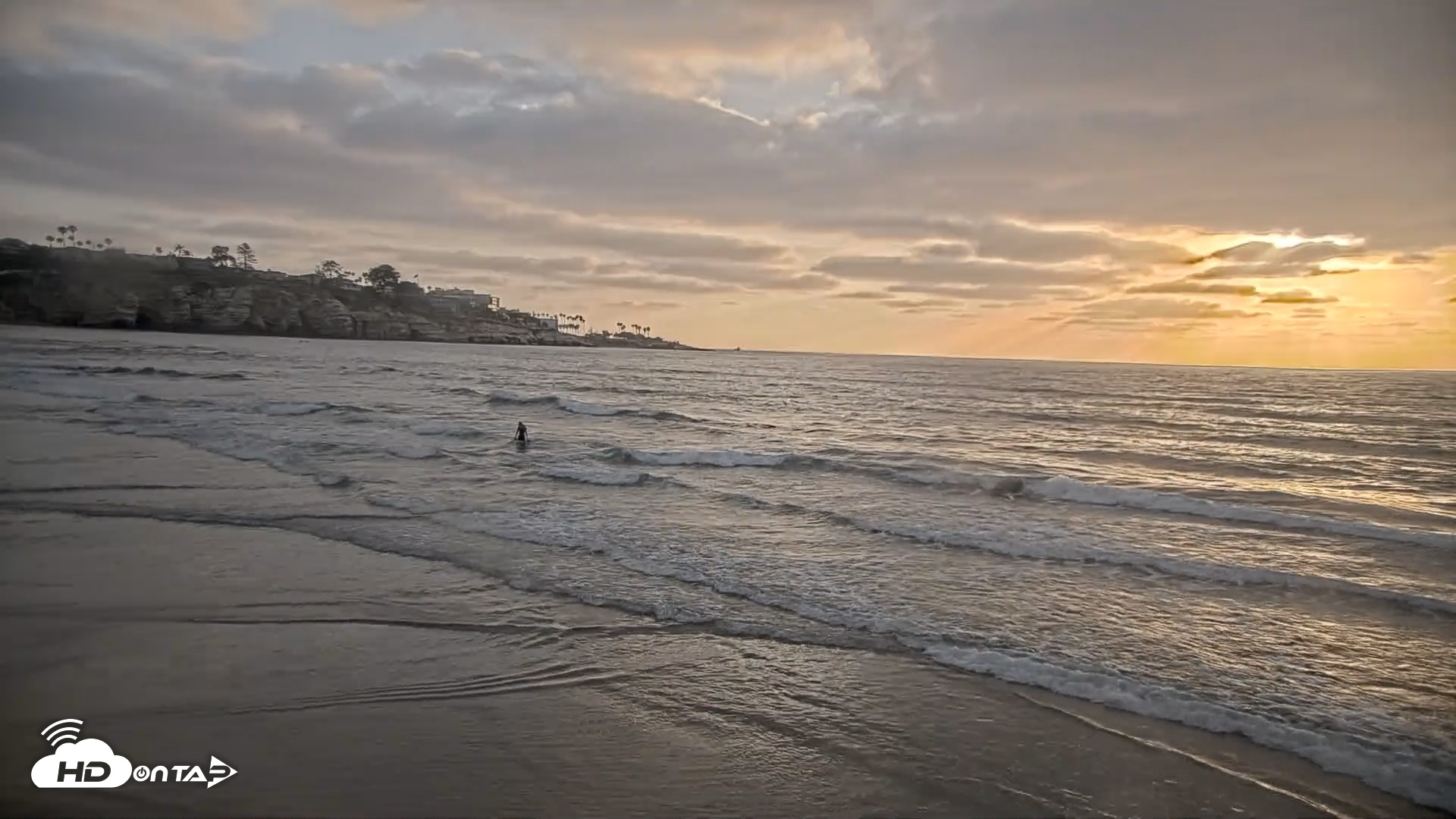 Snapshot of La Jolla Shores Live Surf Cam taken May 22, 2026, 7:10pm PDT