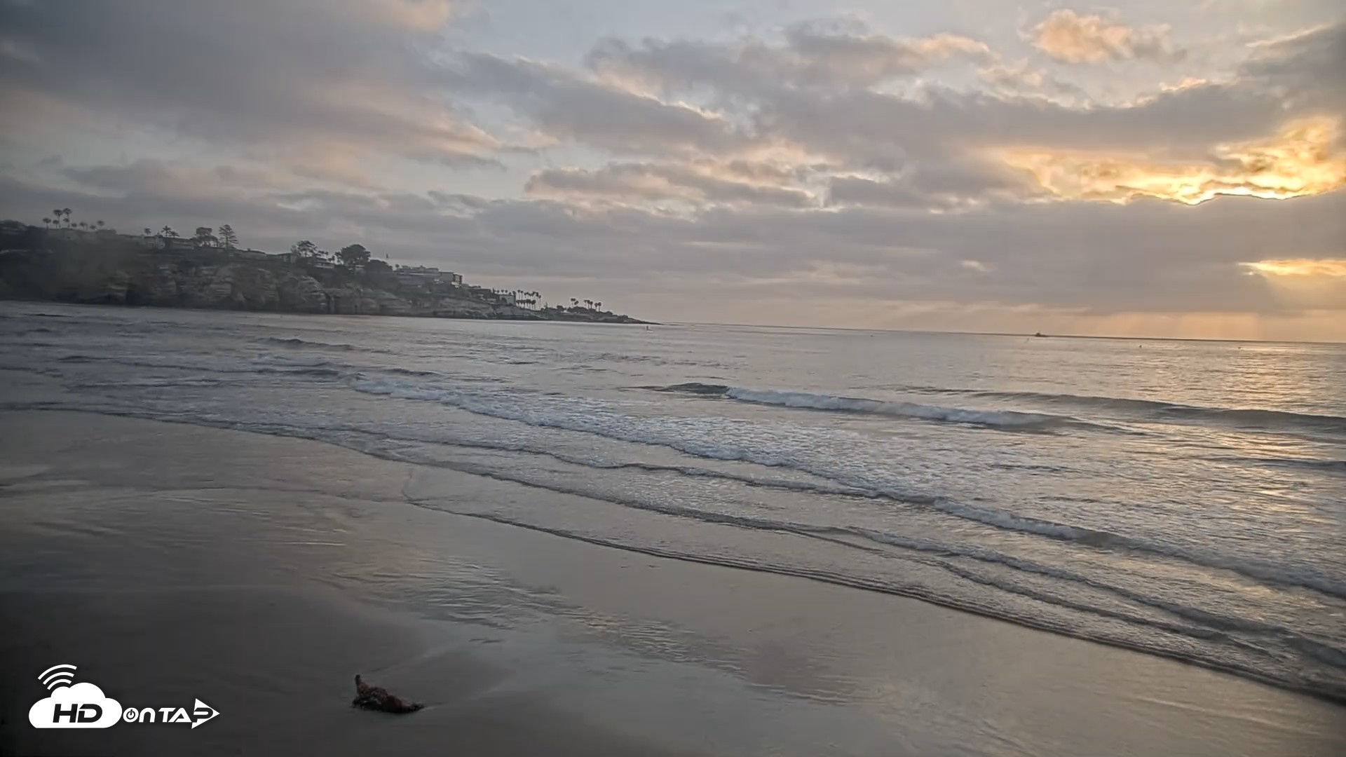 Snapshot of La Jolla Shores Live Surf Cam taken May 21, 2026, 7:15pm PDT