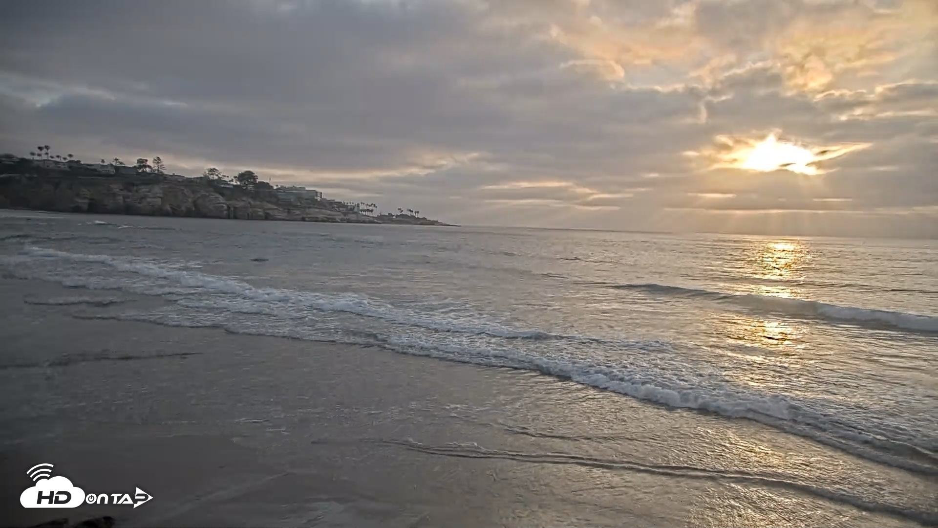 Snapshot of La Jolla Shores Live Surf Cam taken May 9, 2026, 7:04pm PDT