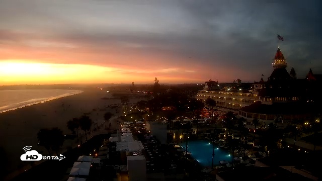 Snapshot of Hotel Del Coronado 4K Fixed Live Cam taken Mar 27, 2026, 7:19pm PDT