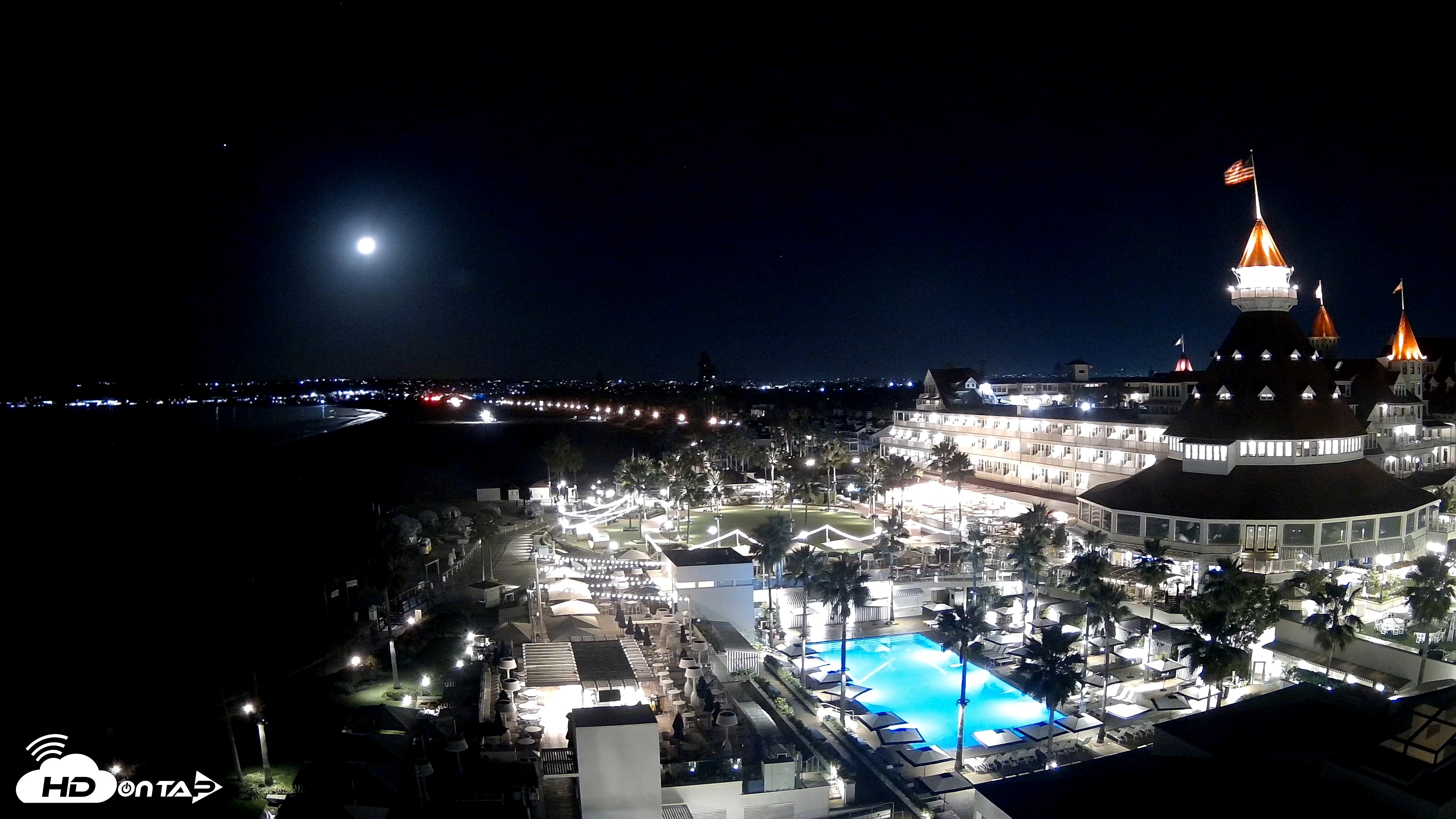 Snapshot of Hotel Del Coronado 4K Fixed Live Cam taken Jan 30, 2026, 4:15am PST