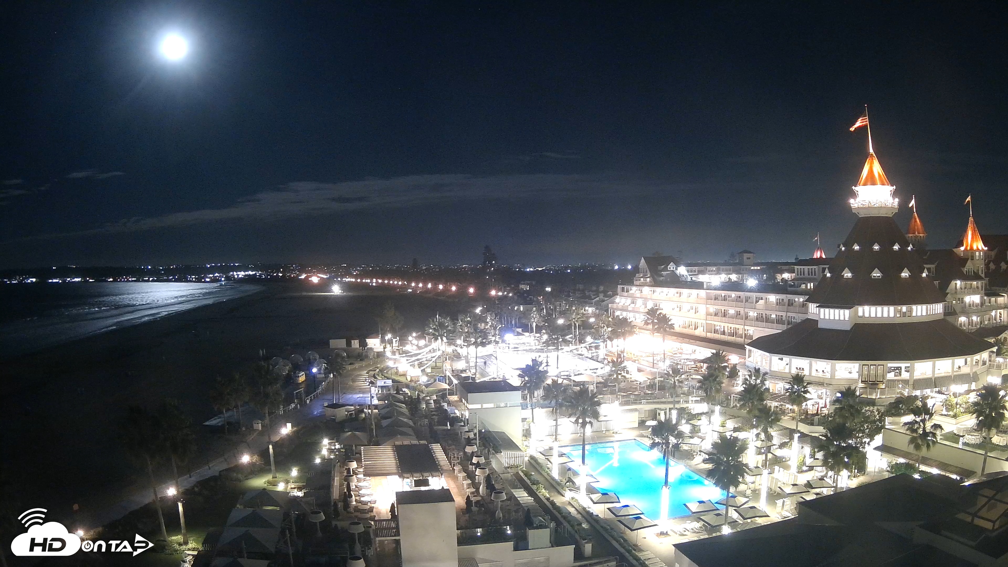 Snapshot of Hotel Del Coronado 4K Fixed Live Cam taken Dec 4, 2025, 4:39am PST