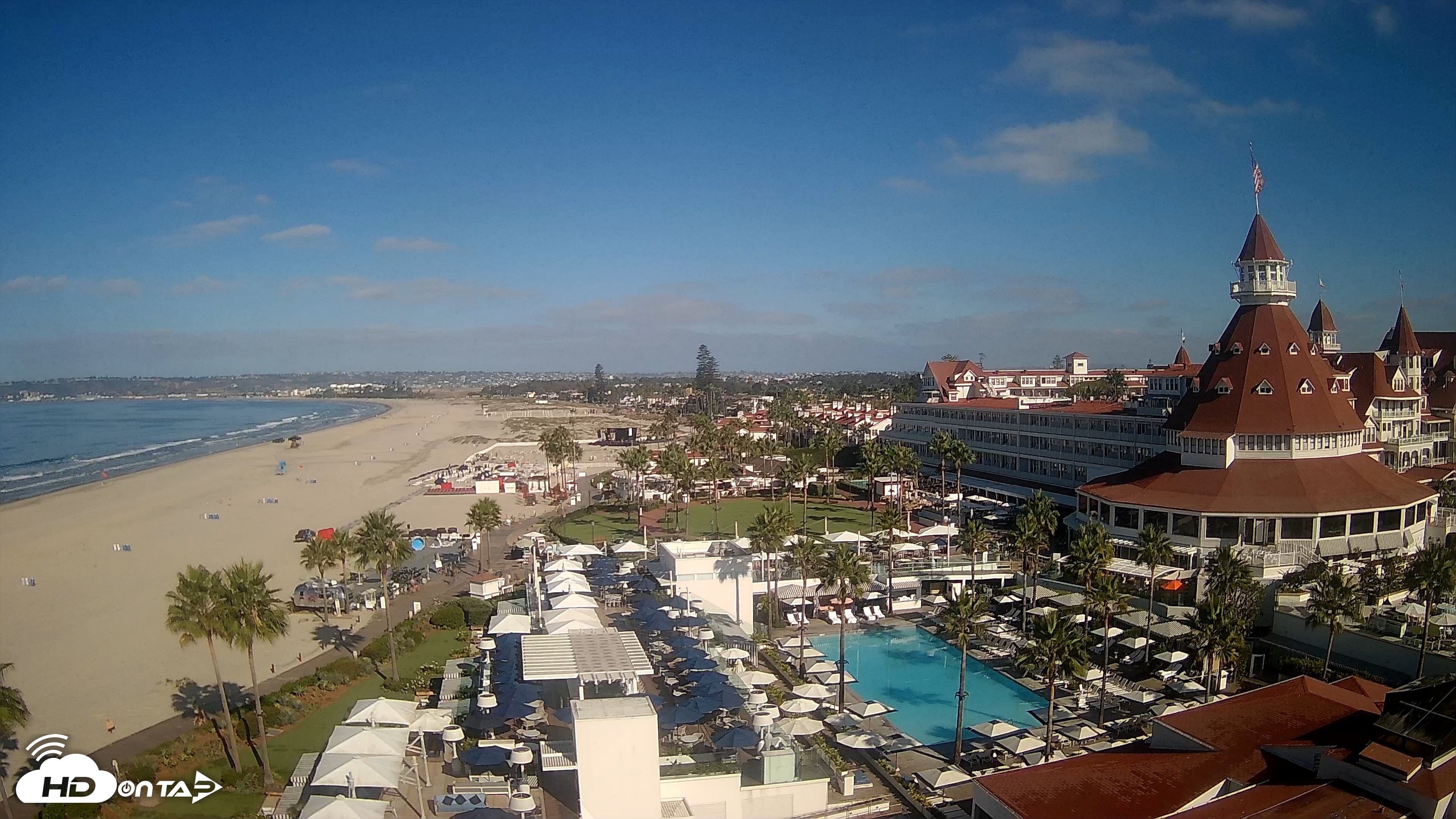 Snapshot of Hotel Del Coronado 4K Fixed Live Cam taken Sep 2, 2026, 8:58am PDT