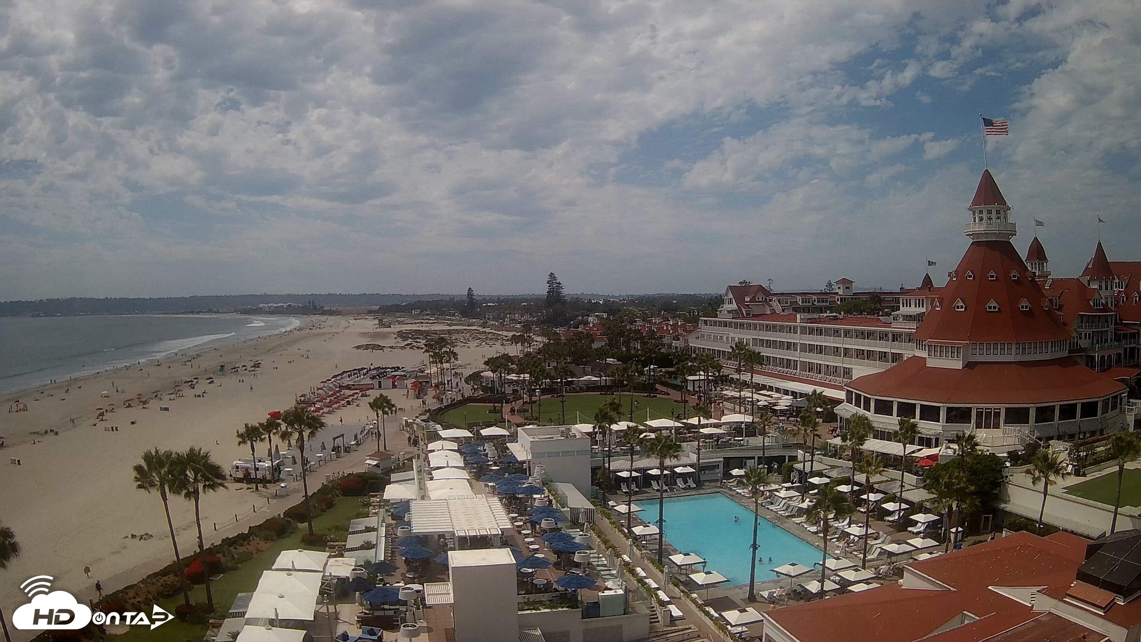 Snapshot of Hotel Del Coronado 4K Fixed Live Cam taken Jun 23, 2026, 2:39pm PDT