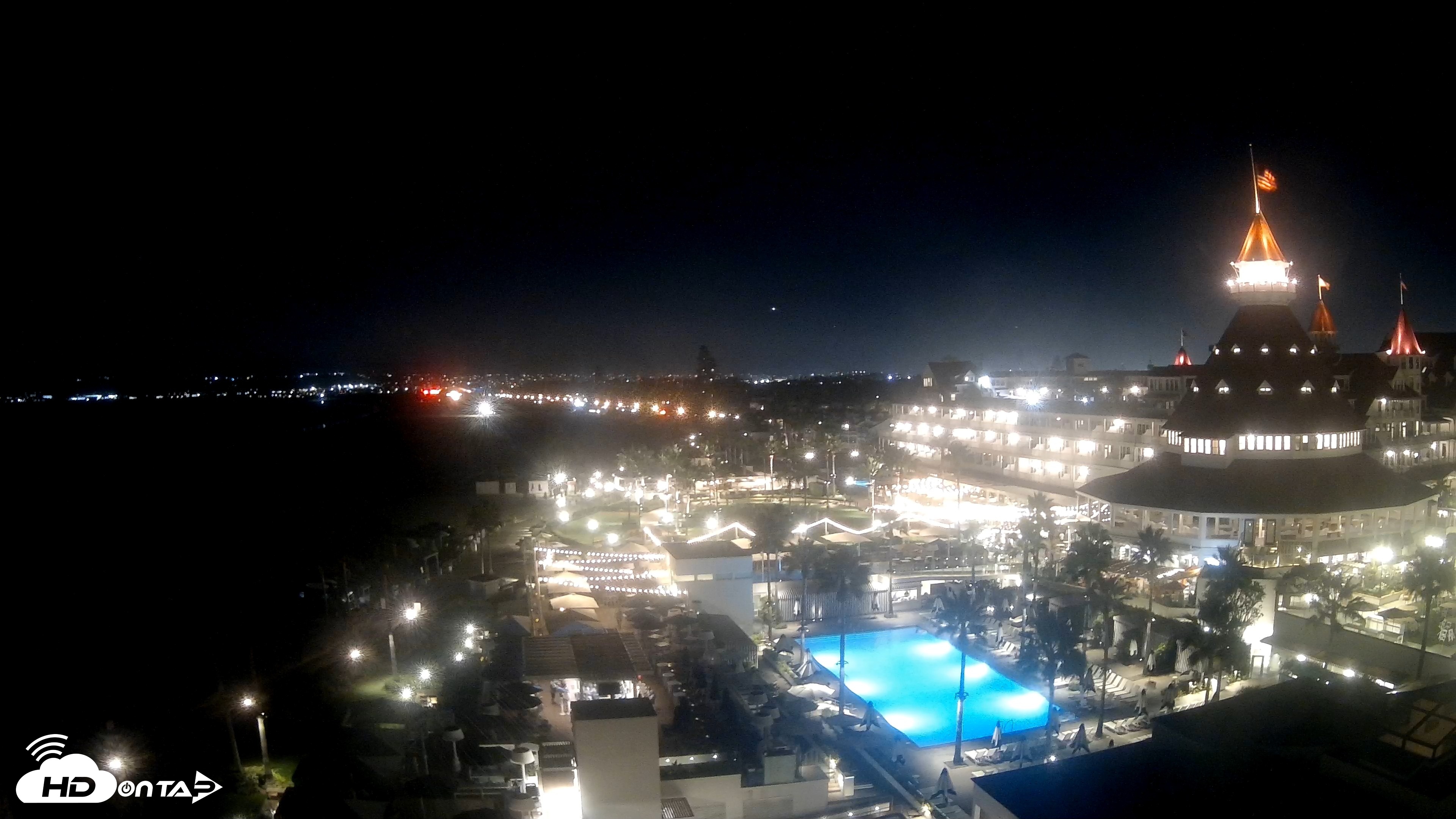Snapshot of Hotel Del Coronado 4K Fixed Live Cam taken Aug 31, 2026, 8:15pm PDT