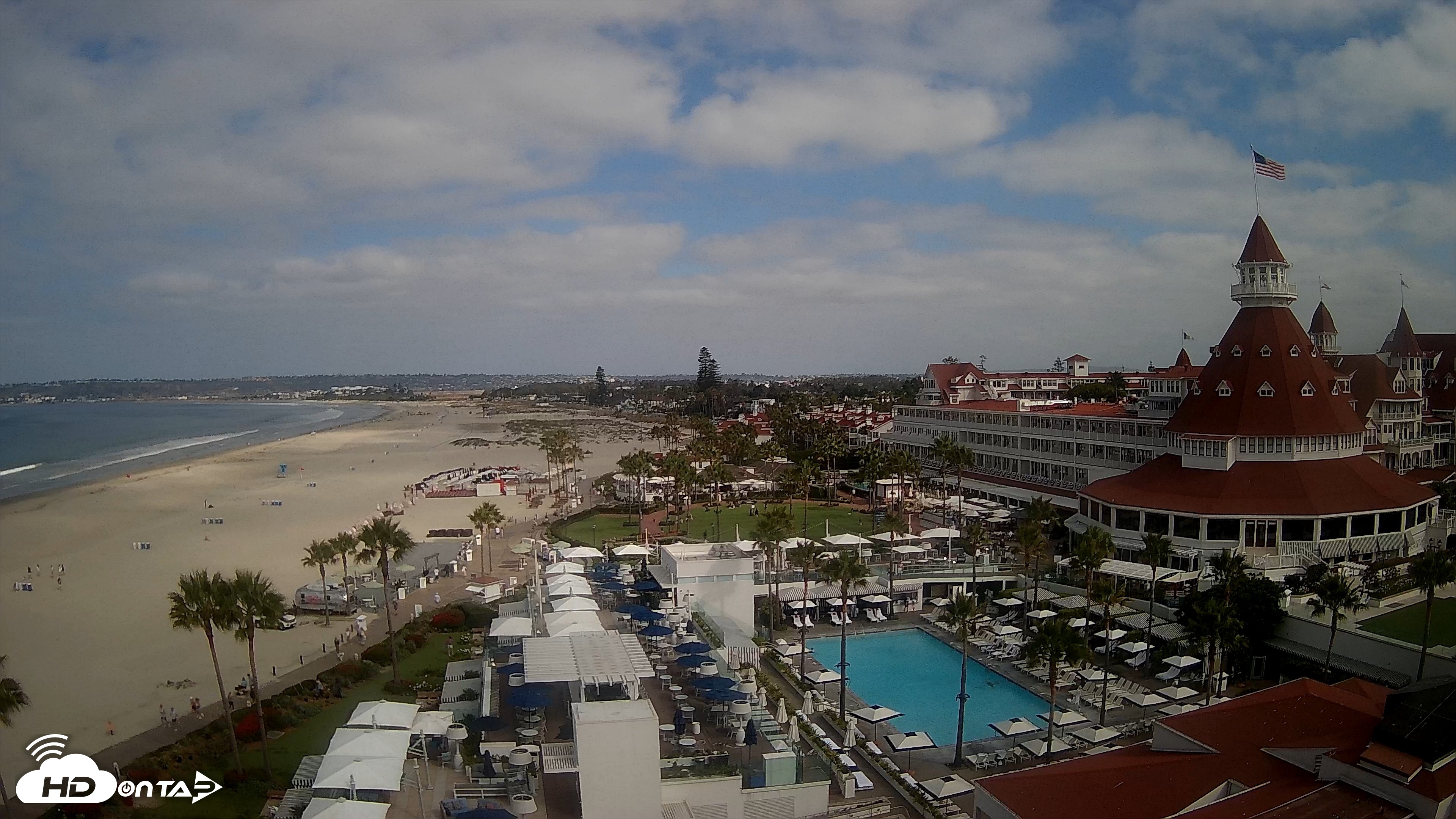 Snapshot of Hotel Del Coronado 4K Fixed Live Cam taken Jul 2, 2026, 9:11am PDT