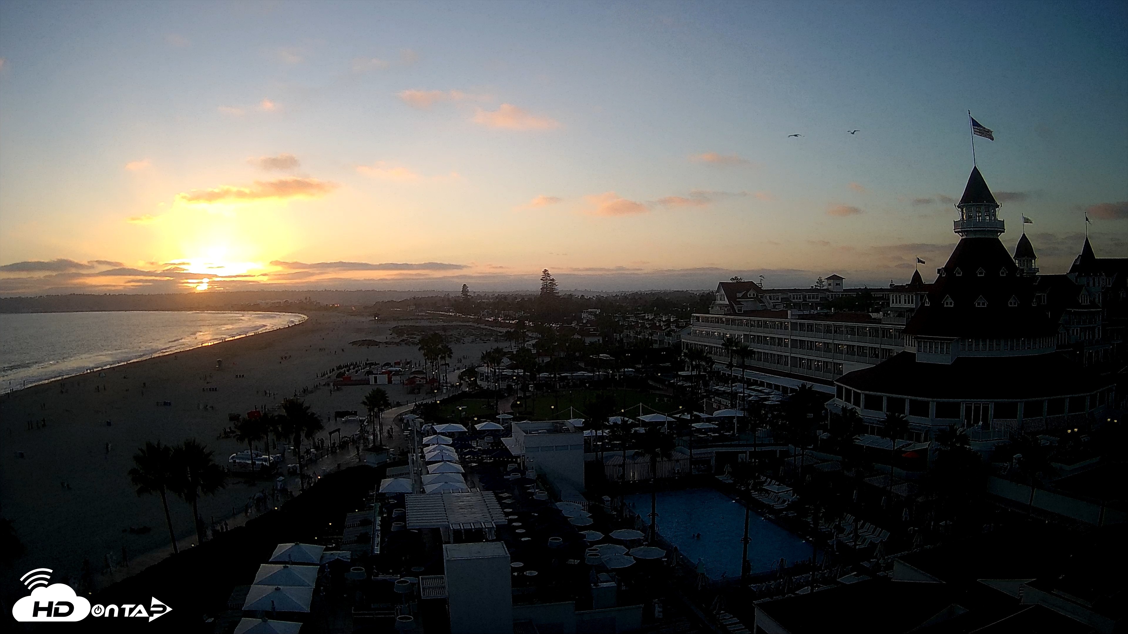 Snapshot of Hotel Del Coronado 4K Fixed Live Cam taken Jul 30, 2026, 7:39pm PDT